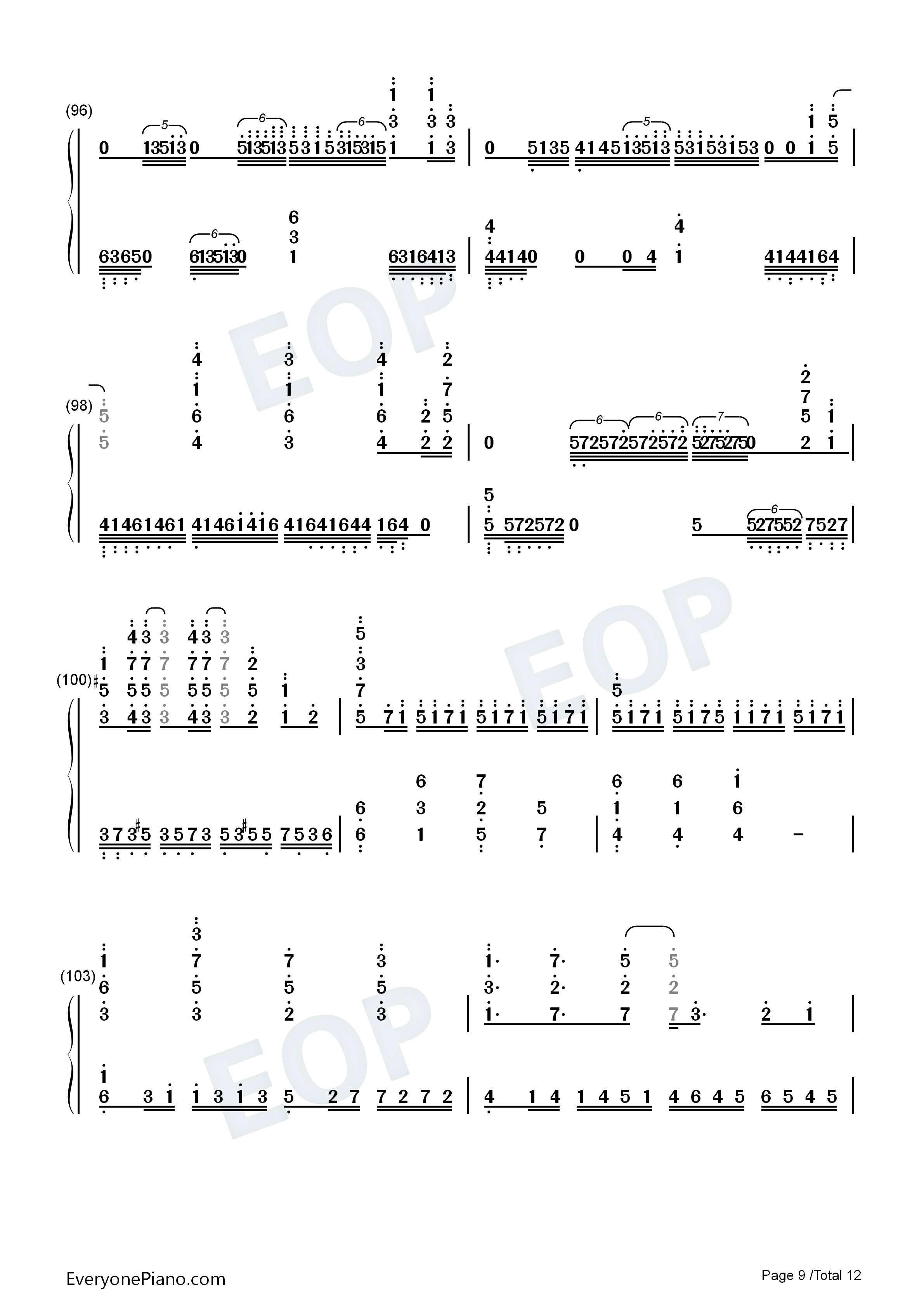 World End钢琴简谱-FLOW演唱9