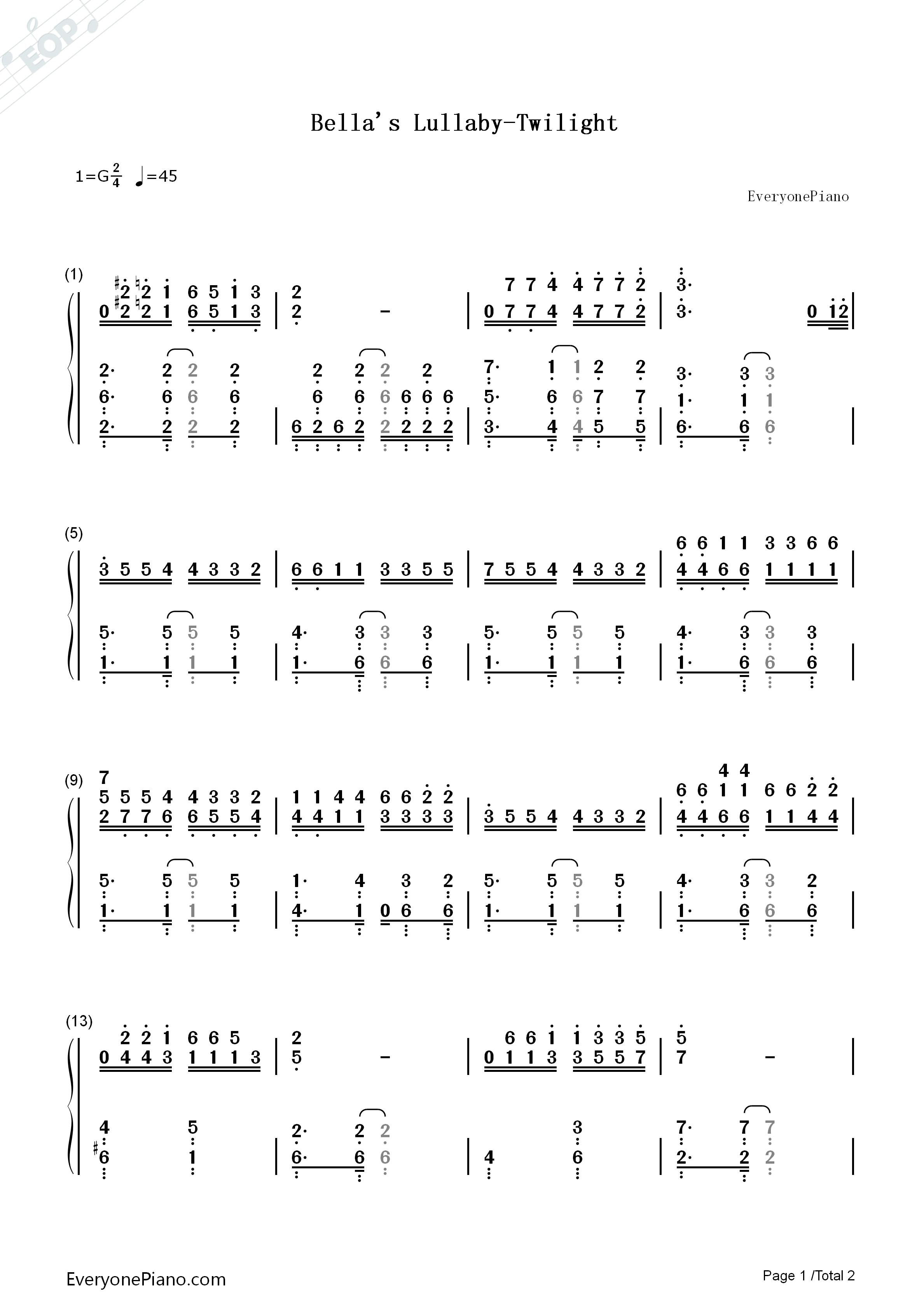 Twilight钢琴简谱-Shirley. R演唱1