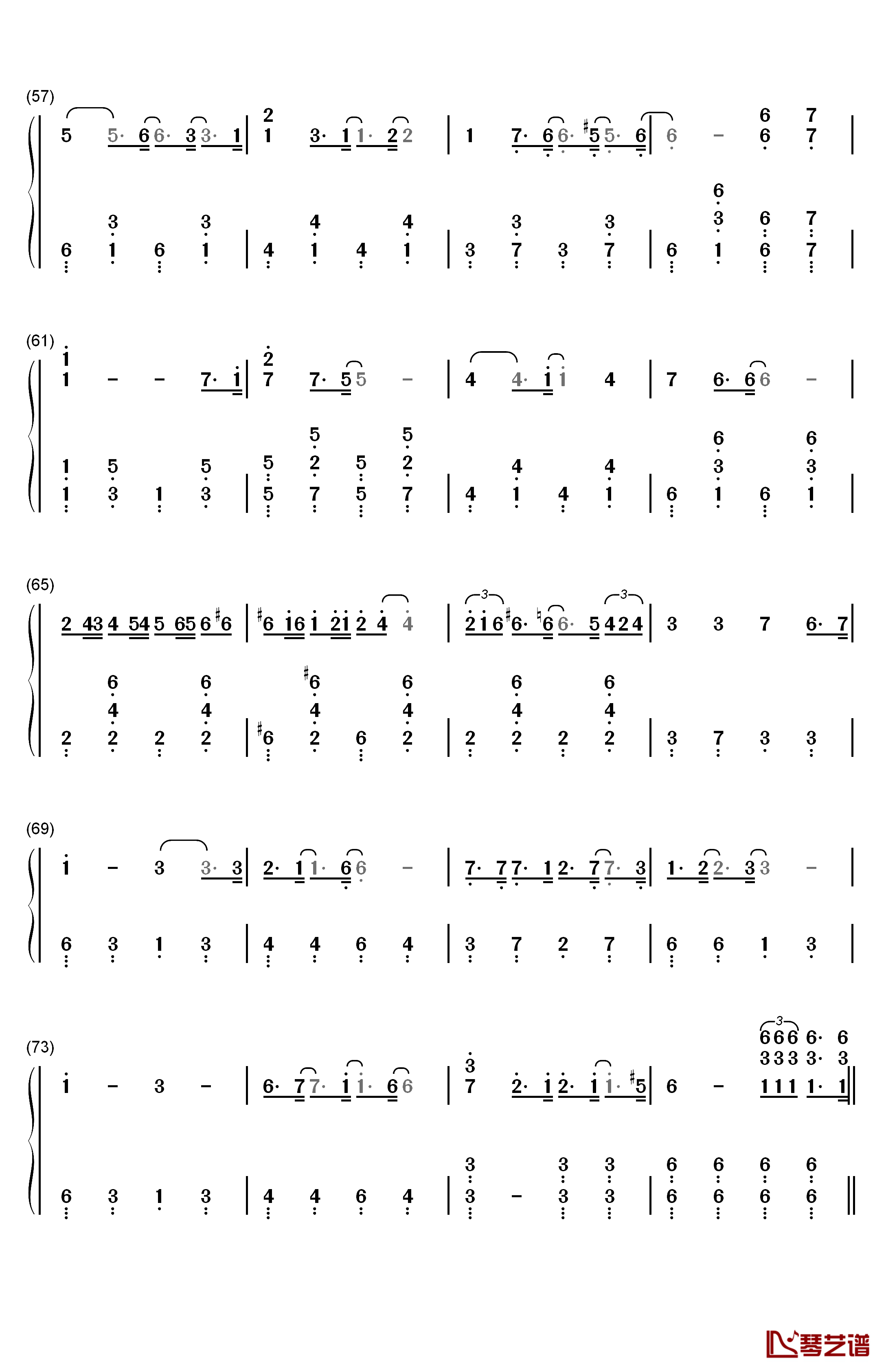 如果我是陈奕迅钢琴简谱-数字双手-MR.4