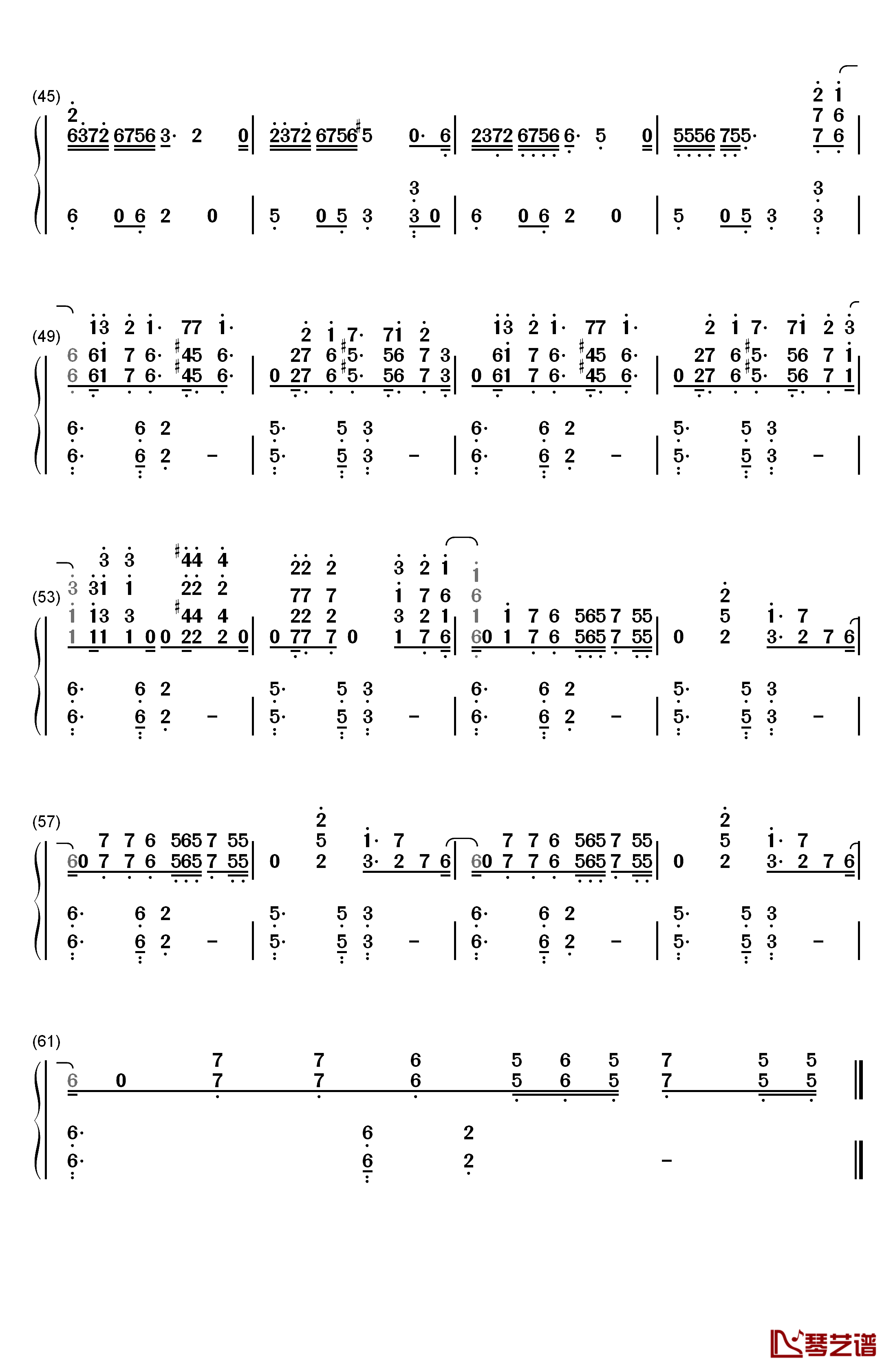 Back to You钢琴简谱-数字双手-Louis Tomlinson3