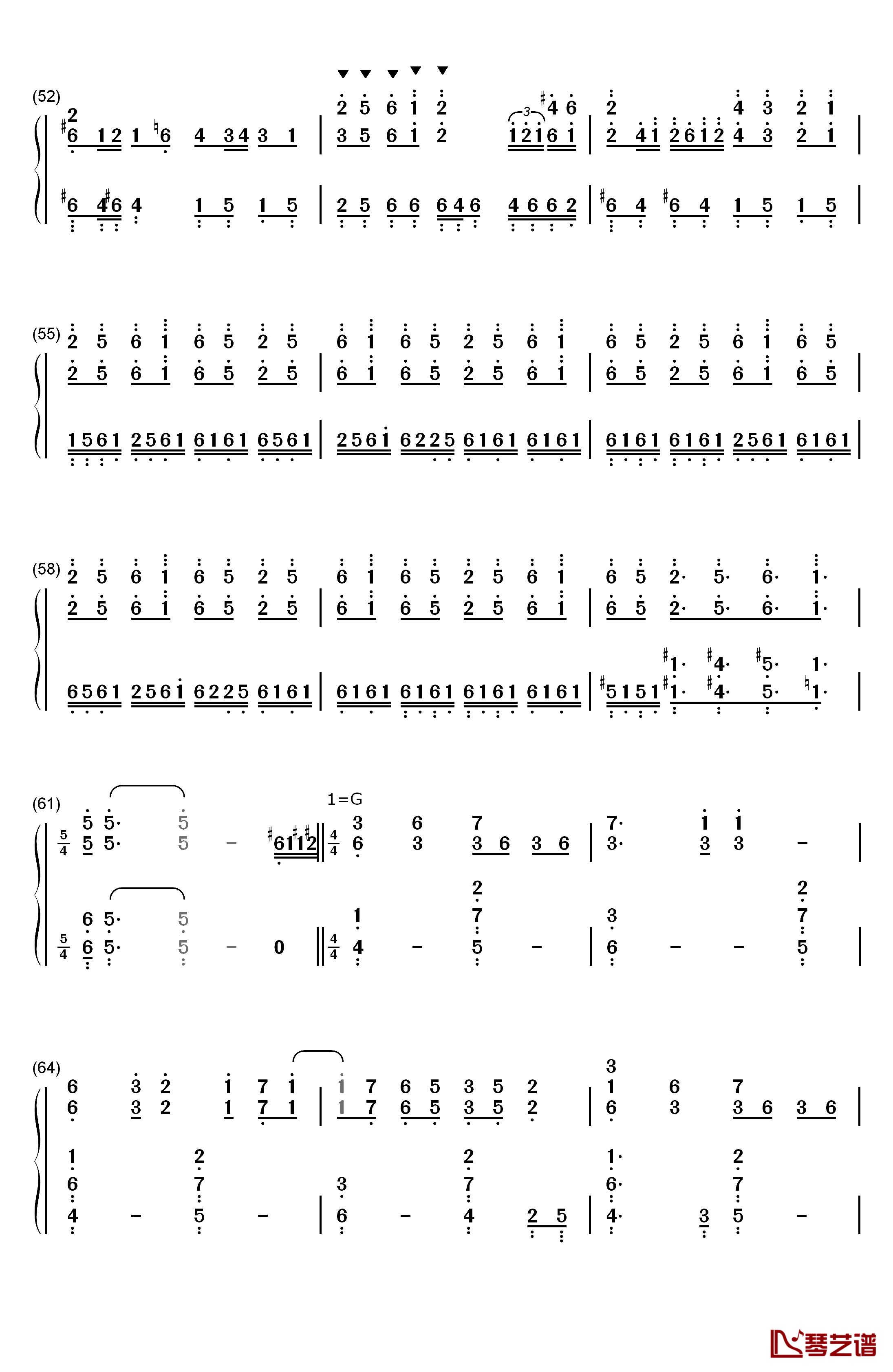 千年幻想郷钢琴简谱-数字双手-东方project4