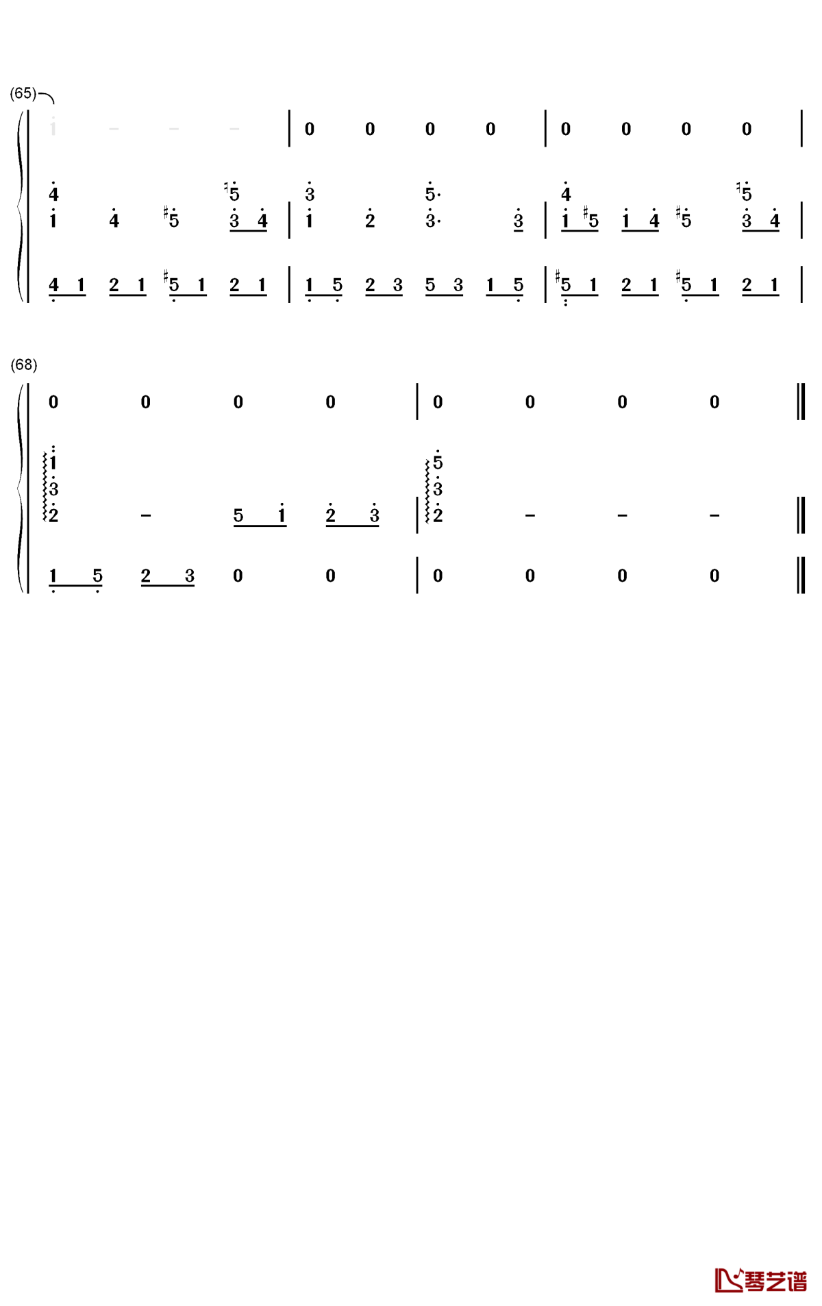 我的故事钢琴简谱-数字双手-陈百强5