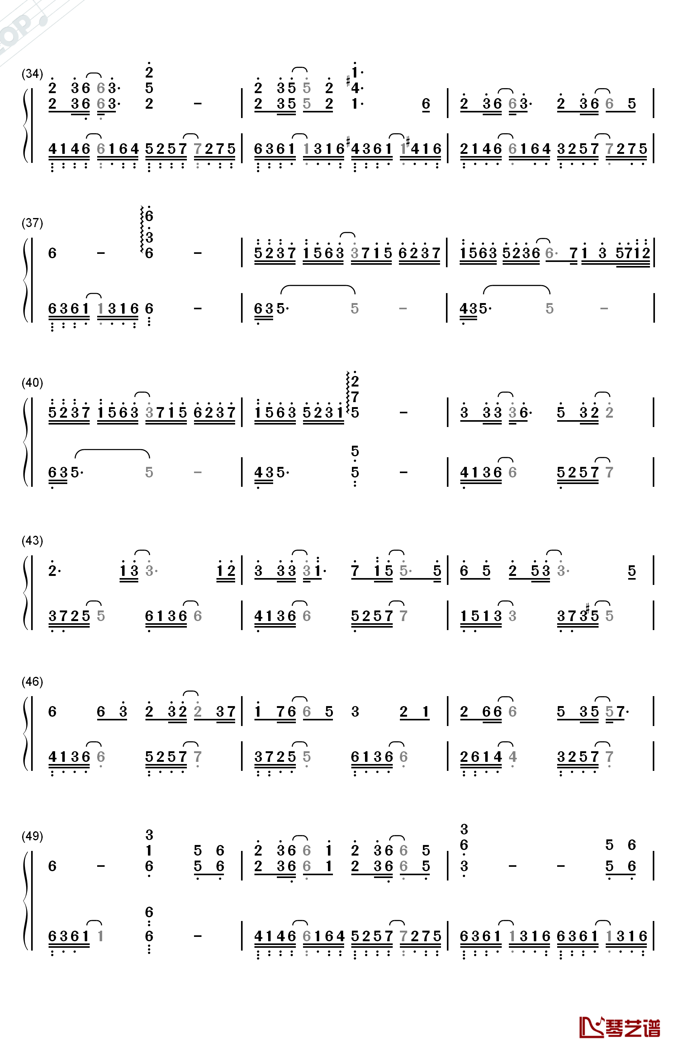 故城钢琴简谱-数字双手-银临 灰原穷3