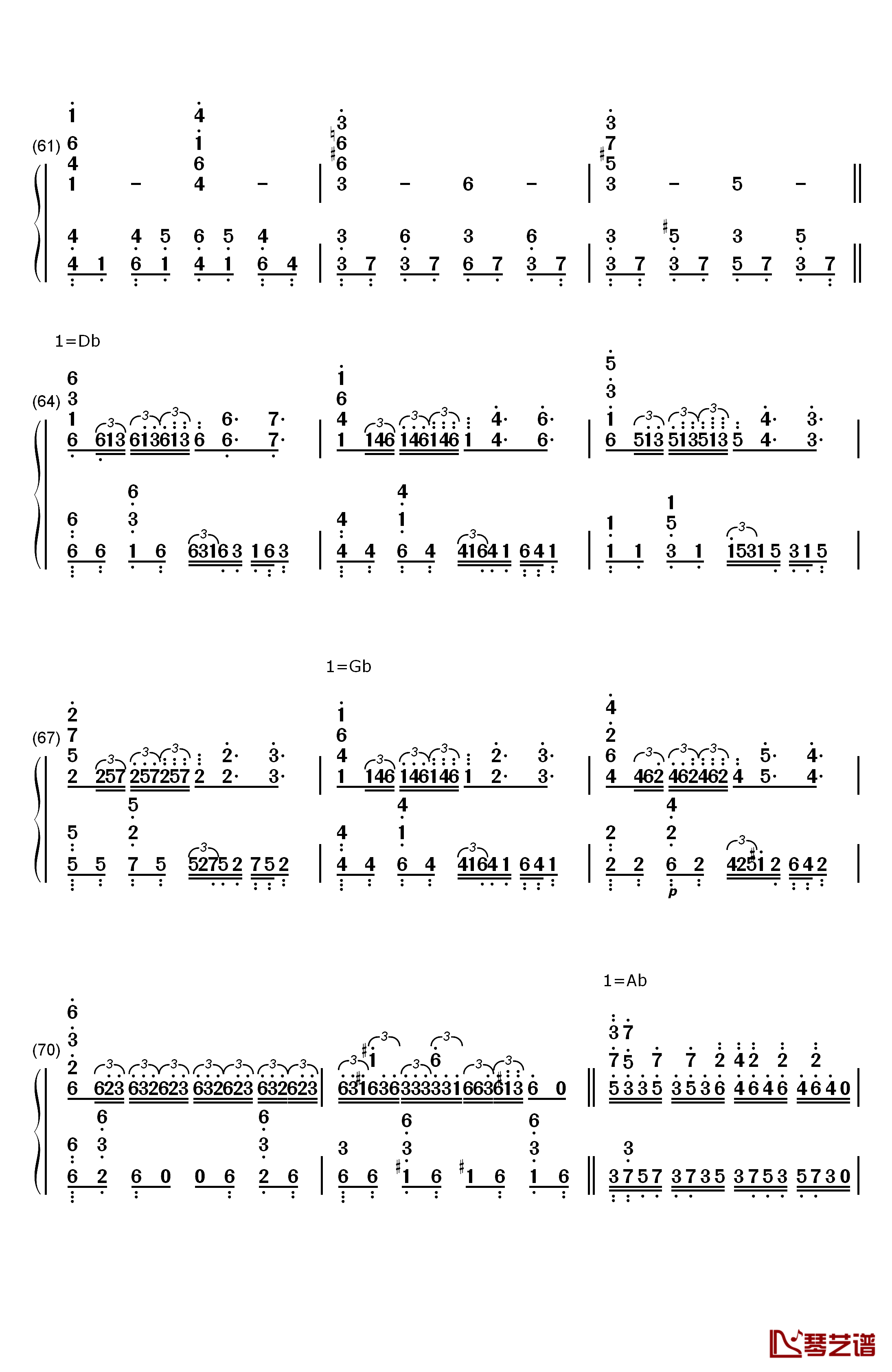 Swordland钢琴简谱-数字双手-梶浦由记6