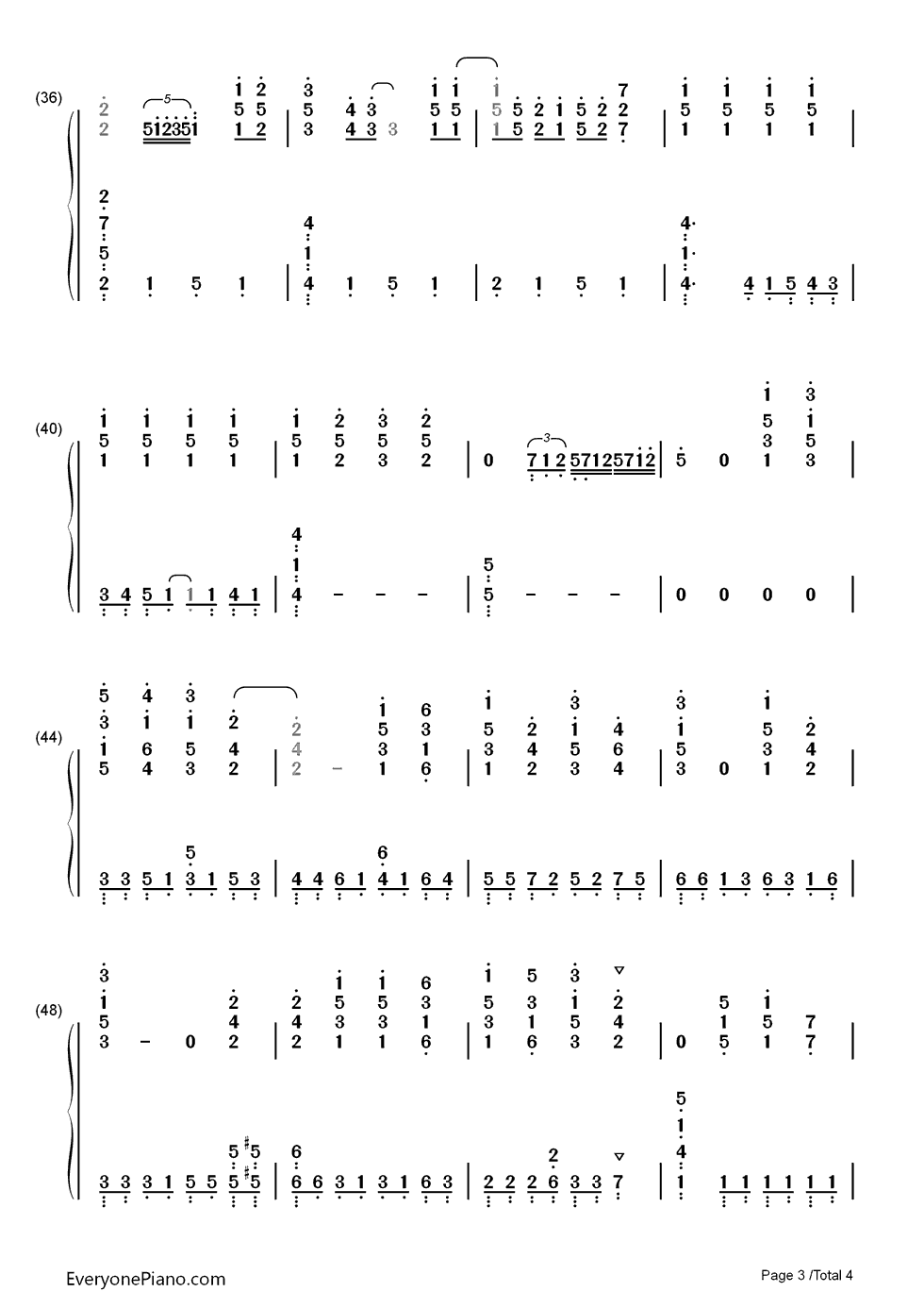 パルス钢琴简谱-数字双手-Team AA（佐仓绫音&钉宫理惠）3