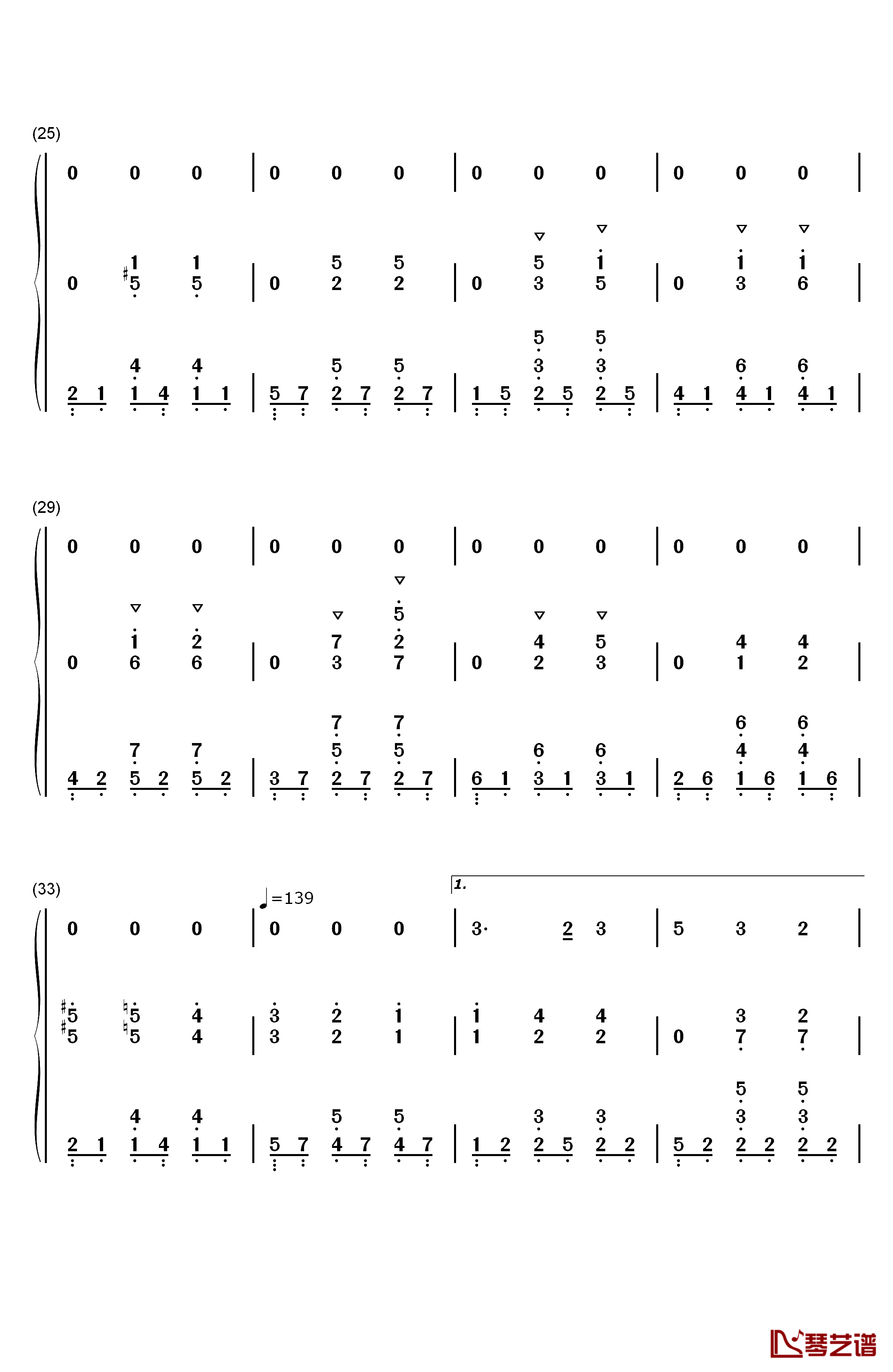 Cerf钢琴简谱-数字双手-Bruno Coulais3