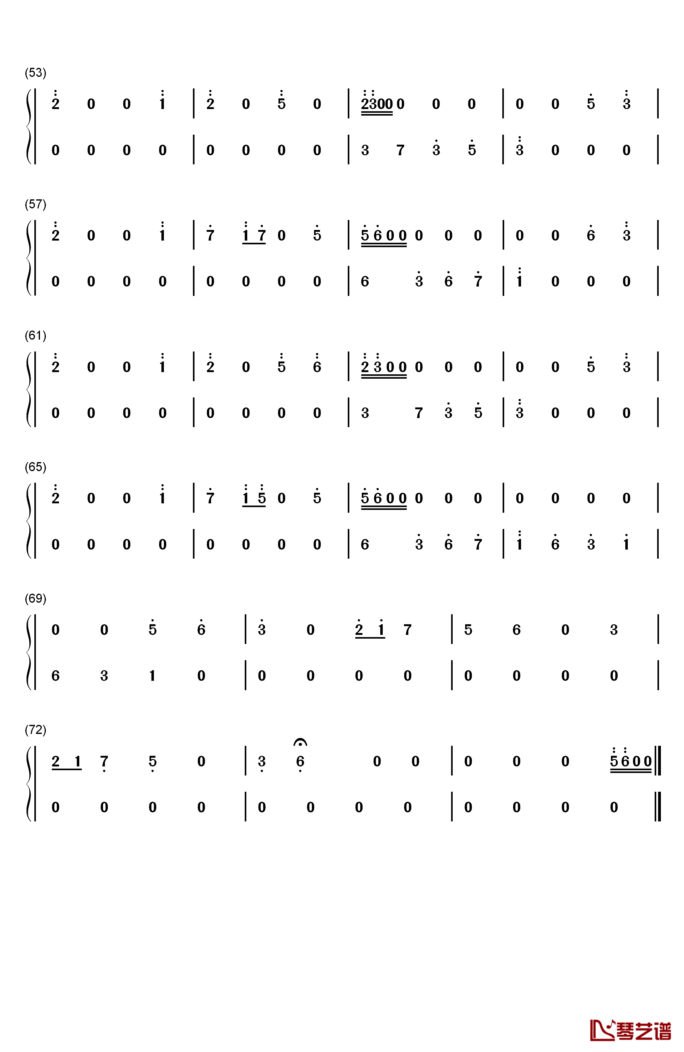 琪琪的冬天钢琴简谱-数字双手-琴光kelly3