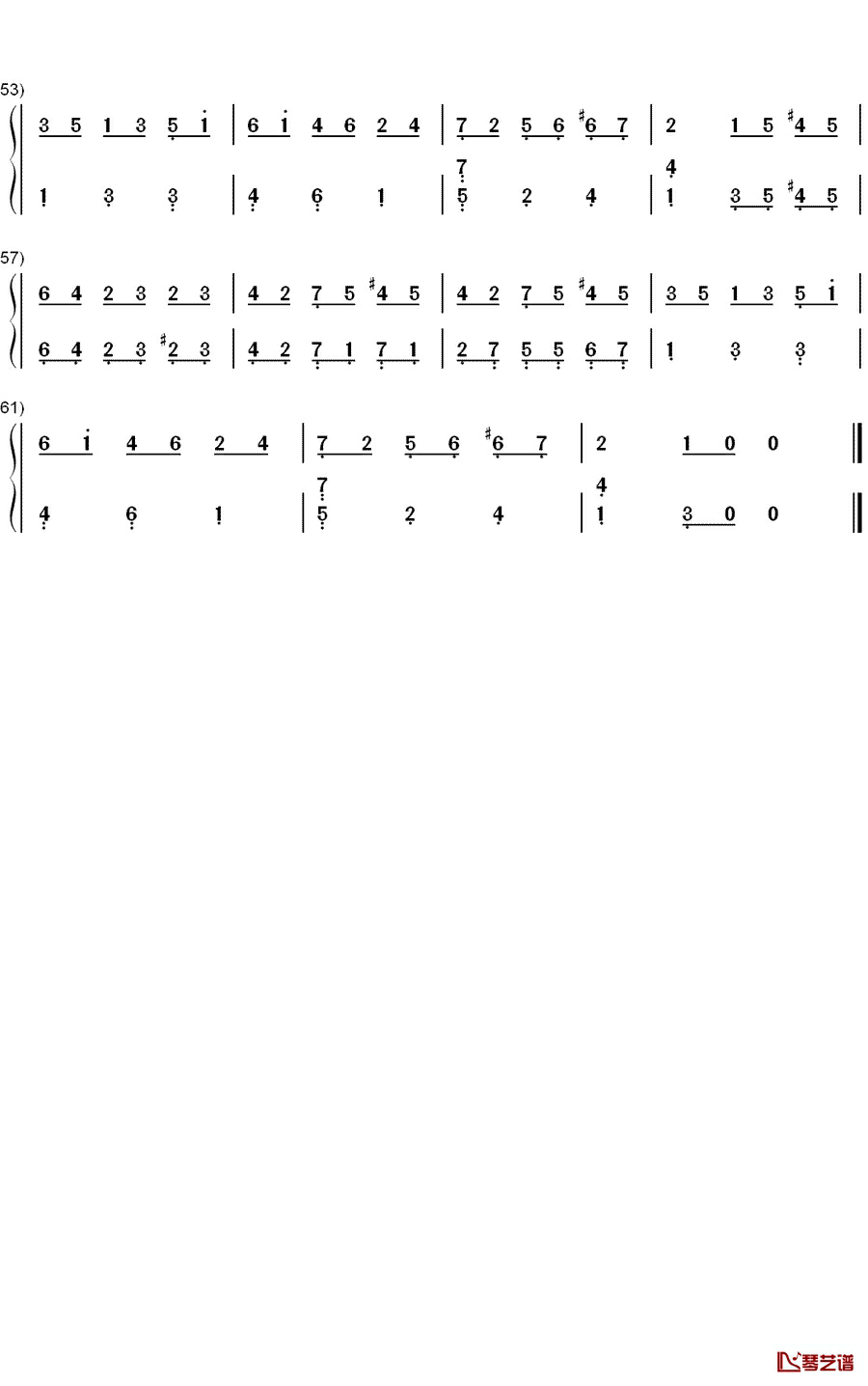 G大调小步舞曲钢琴简谱-数字双手-贝多芬3