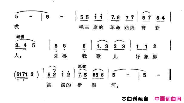 知识青年来到伊犁河简谱1