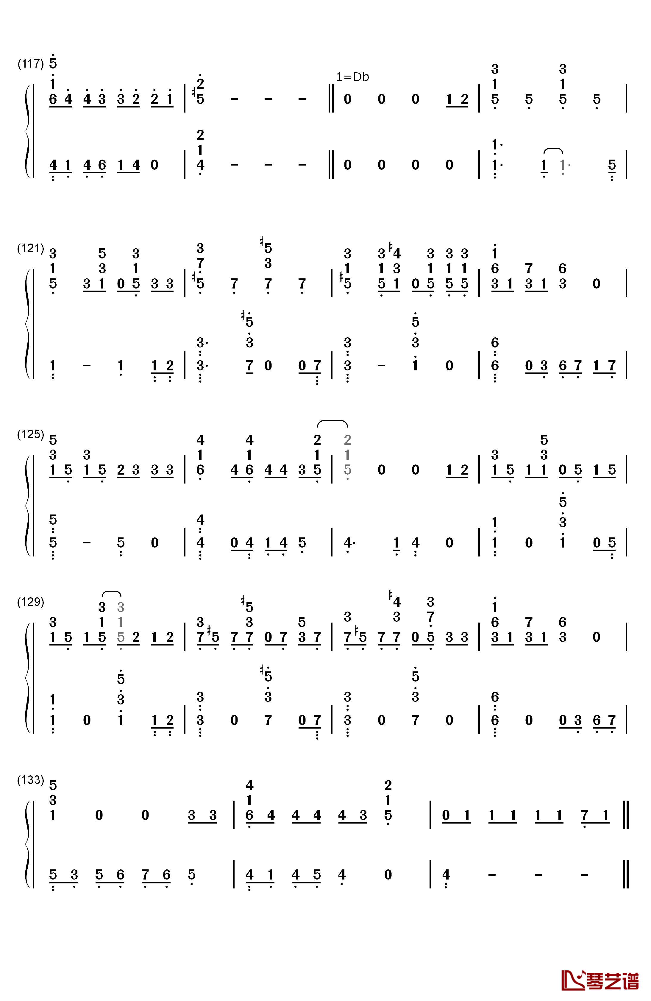 眼鼻嘴钢琴简谱-数字双手-Taeyang6