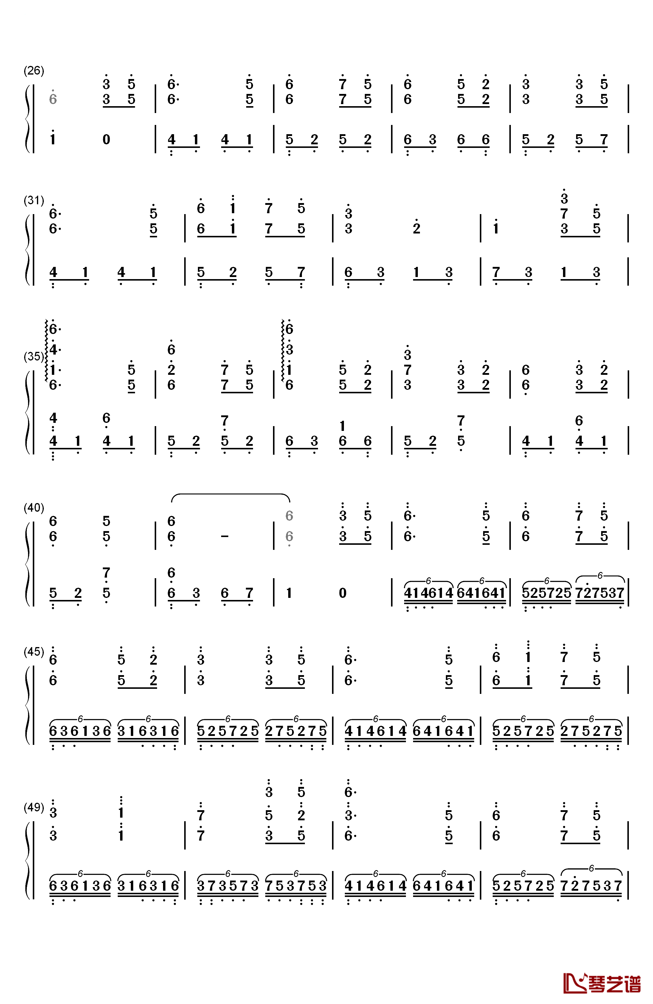 穿越时空的思念钢琴简谱-数字双手-暮落枫2