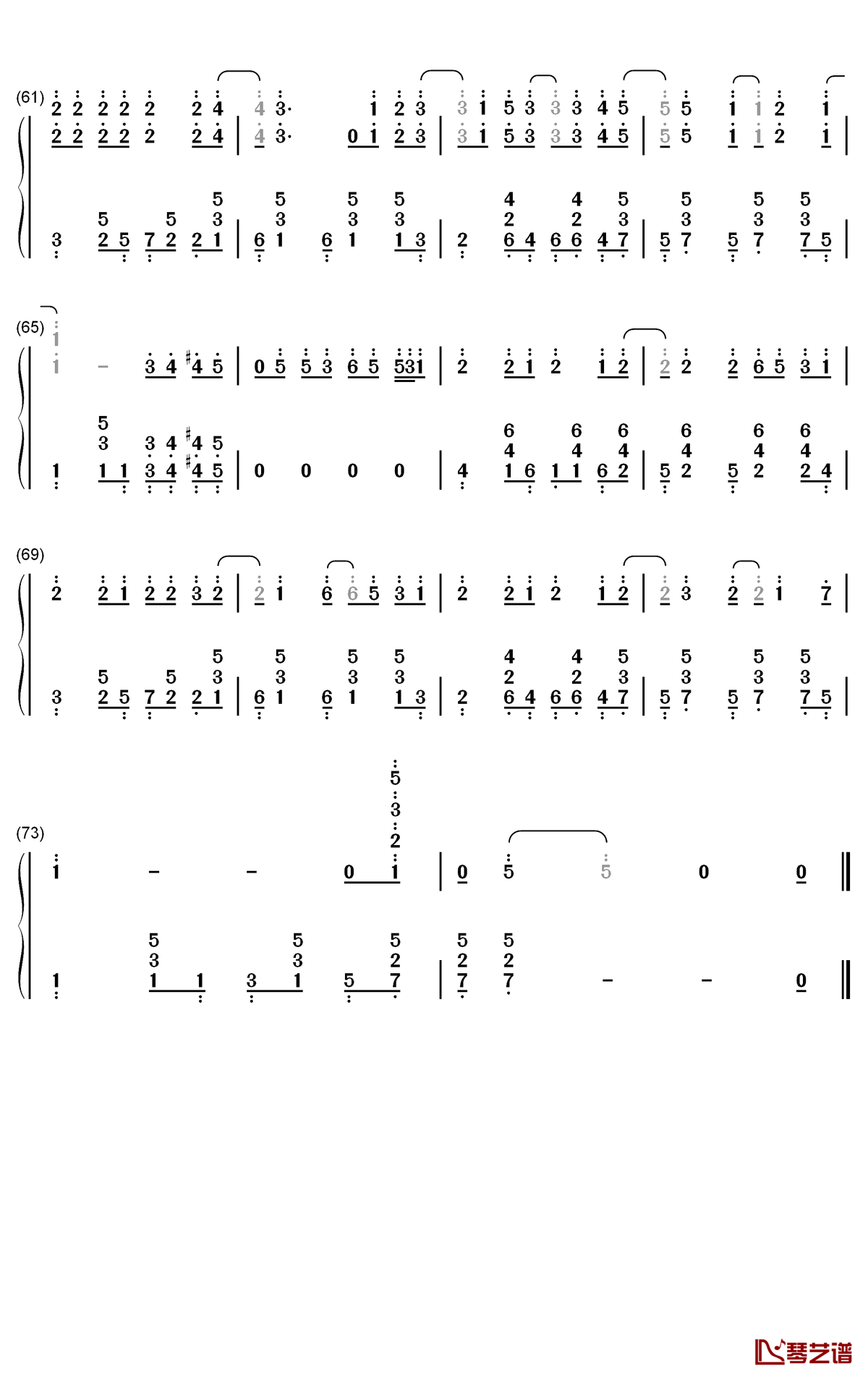 Summertime钢琴简谱-数字双手-cinnamons4