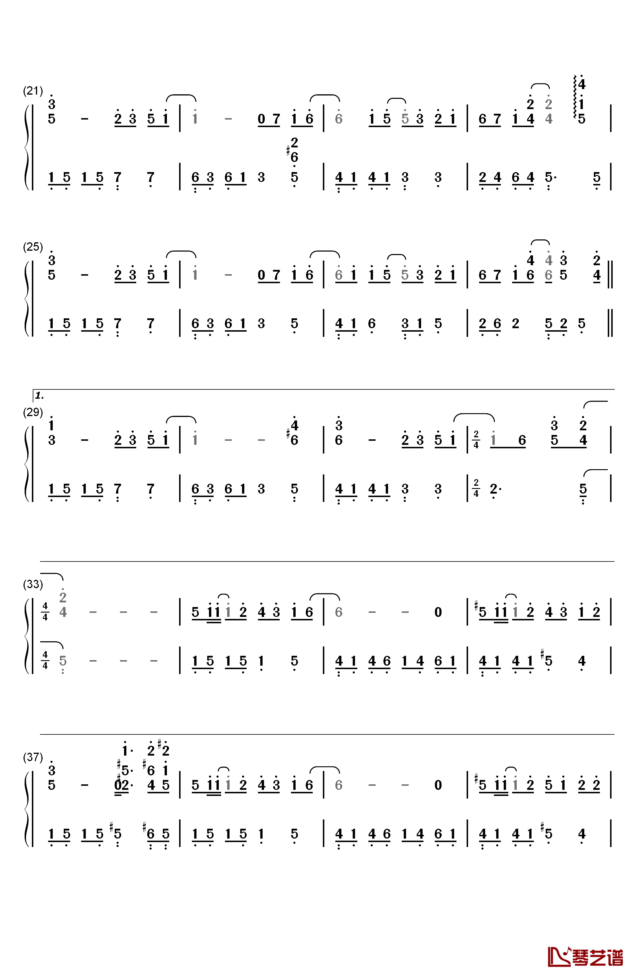 非你莫属钢琴简谱-数字双手-TANK2