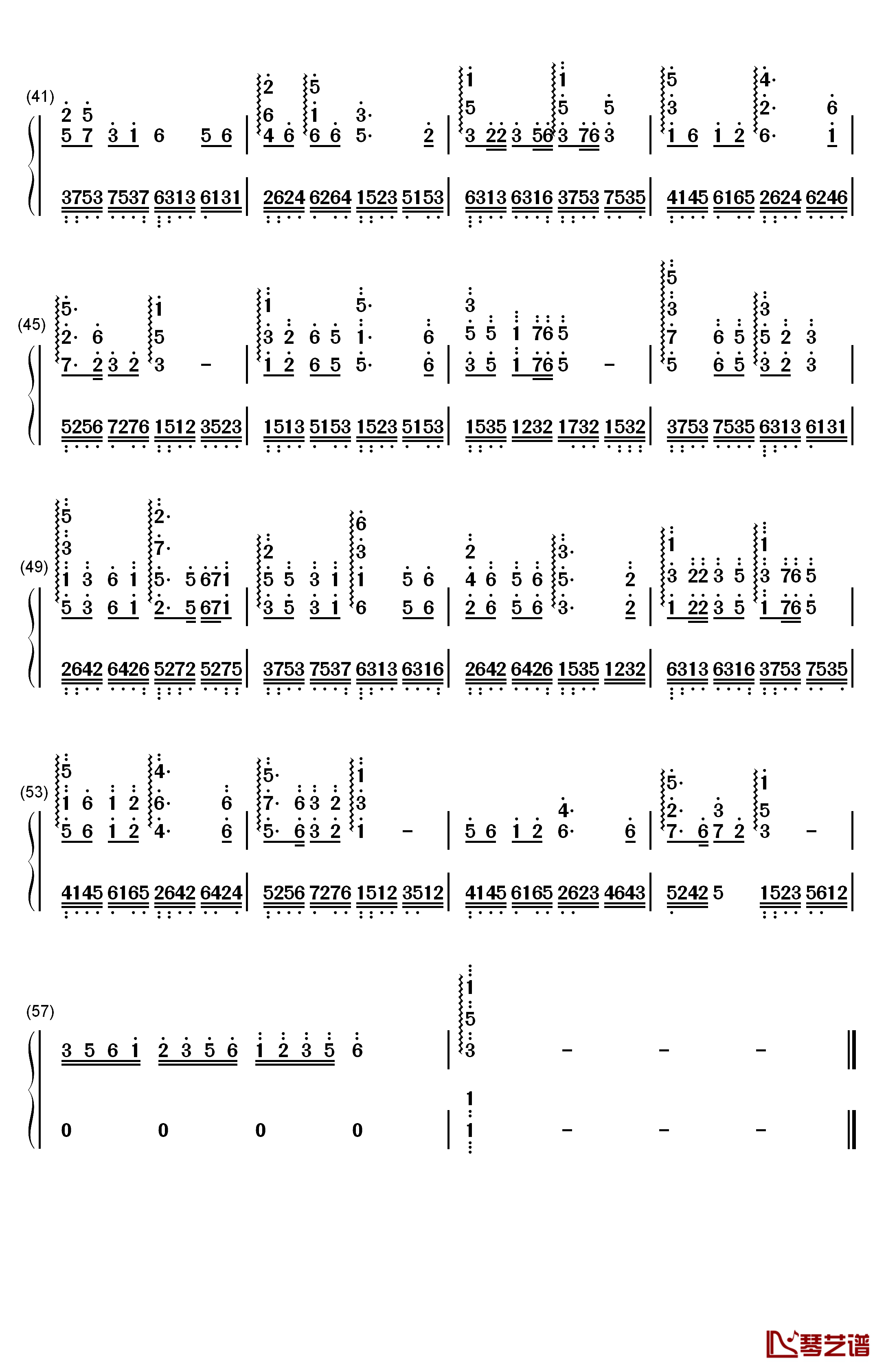 一条大河钢琴简谱-数字双手-刘炽3