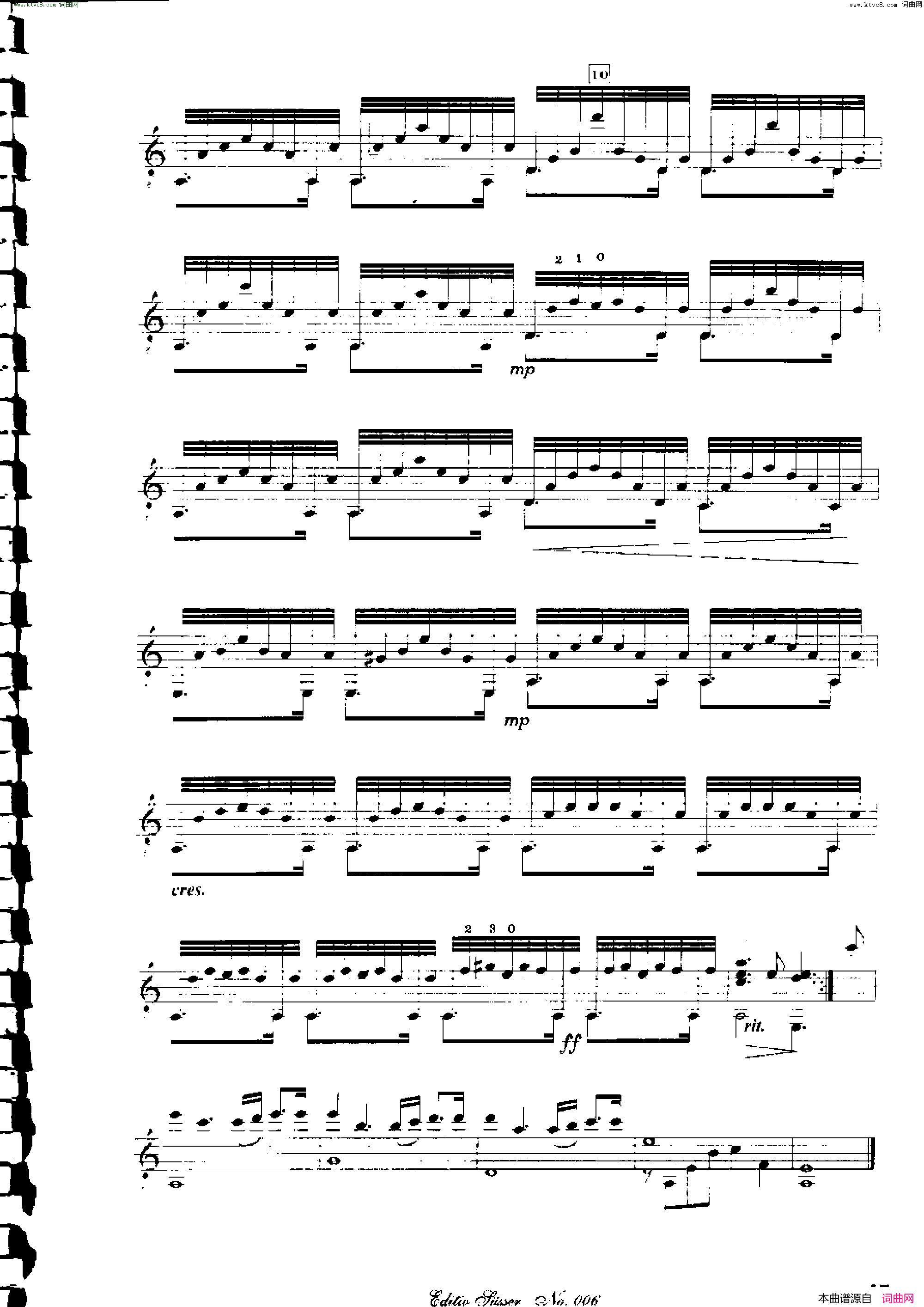 Classical guitar－Susser Ctibor_No 6, Fantazie ze sveta mineralu简谱1