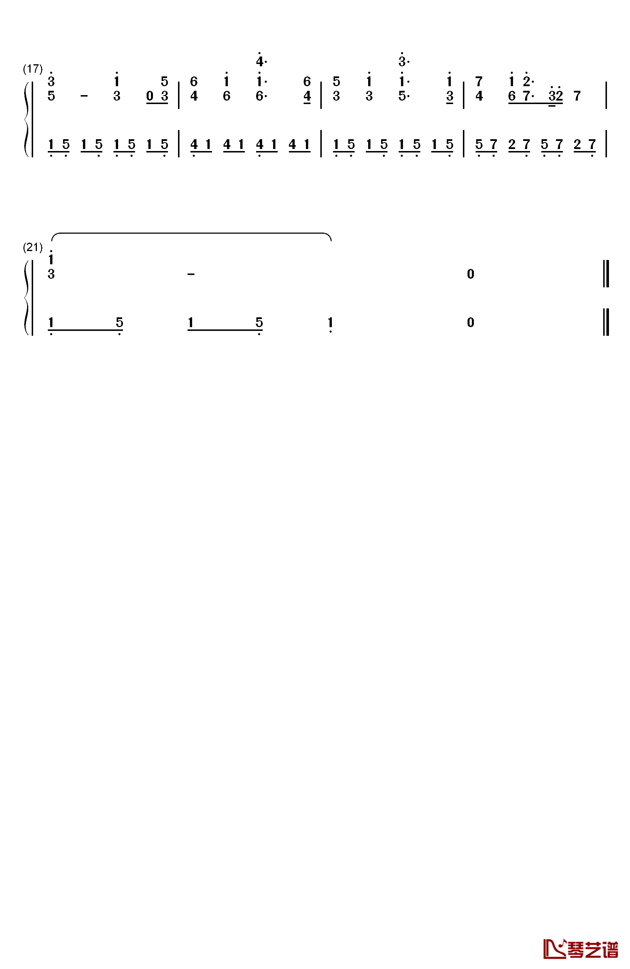 珍重再见钢琴简谱-数字双手-李翊君2