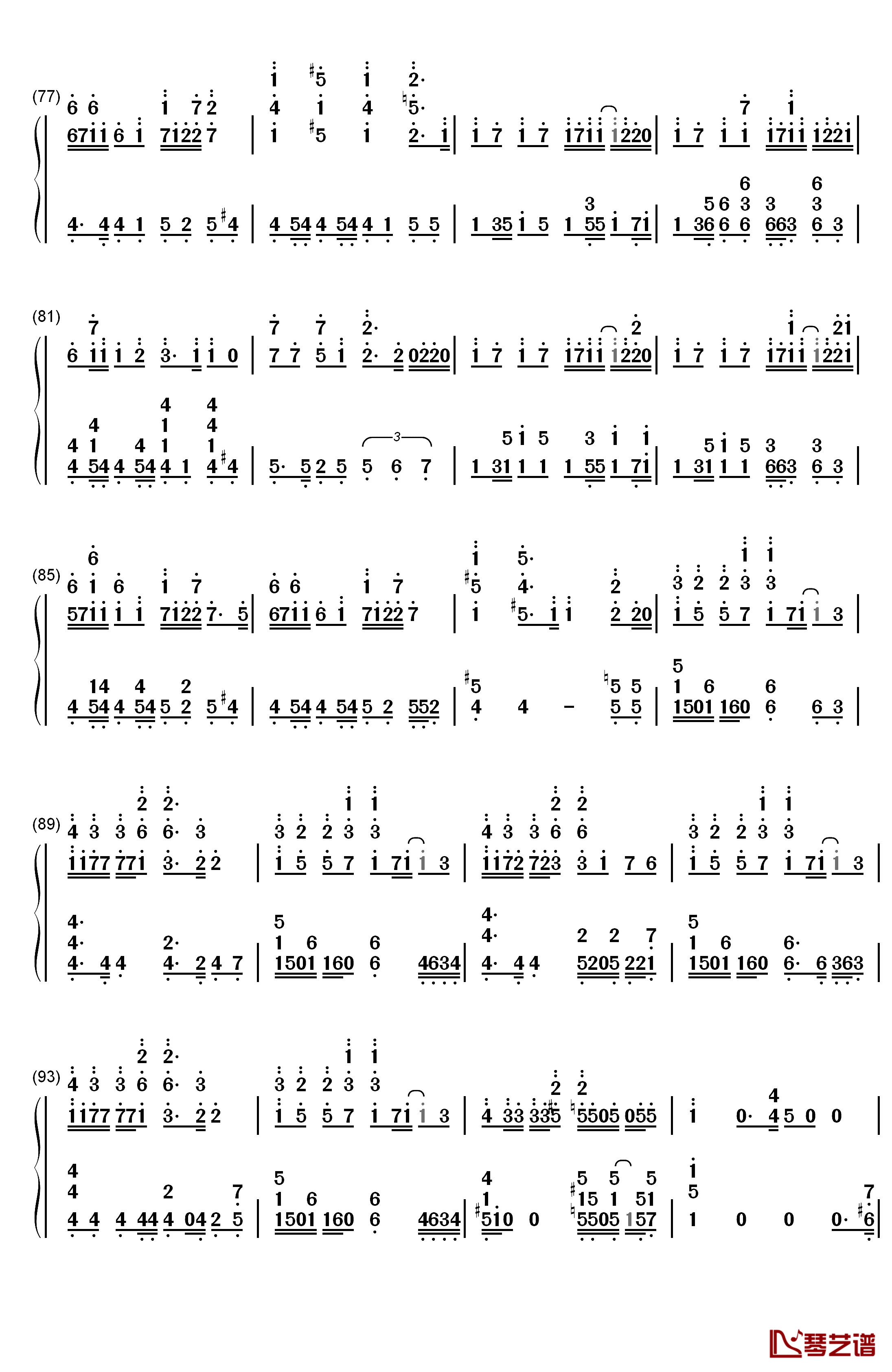 心のプラカード钢琴简谱-数字双手-AKB485