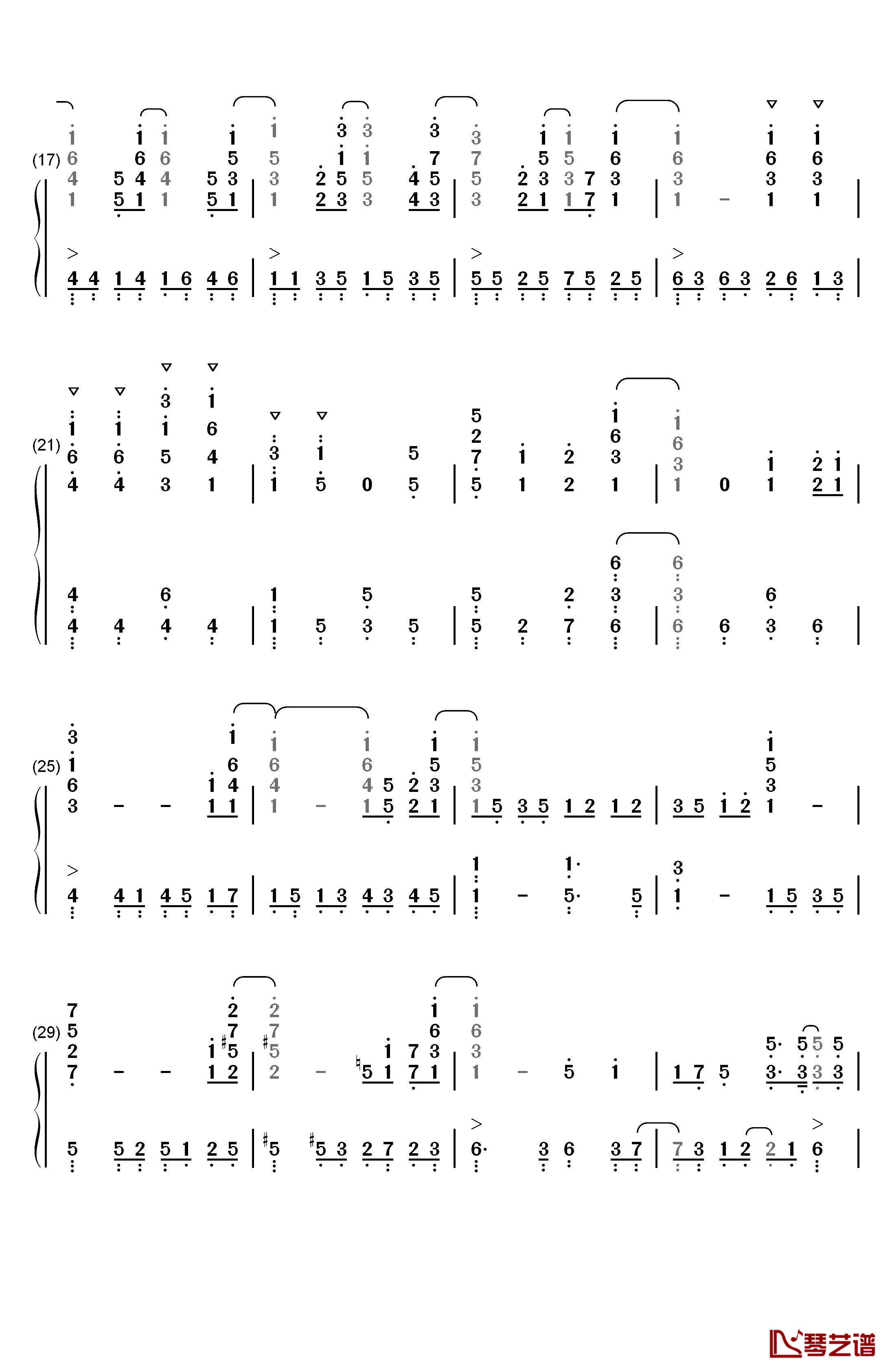 きみの名前钢琴简谱-数字双手-藤川千爱2