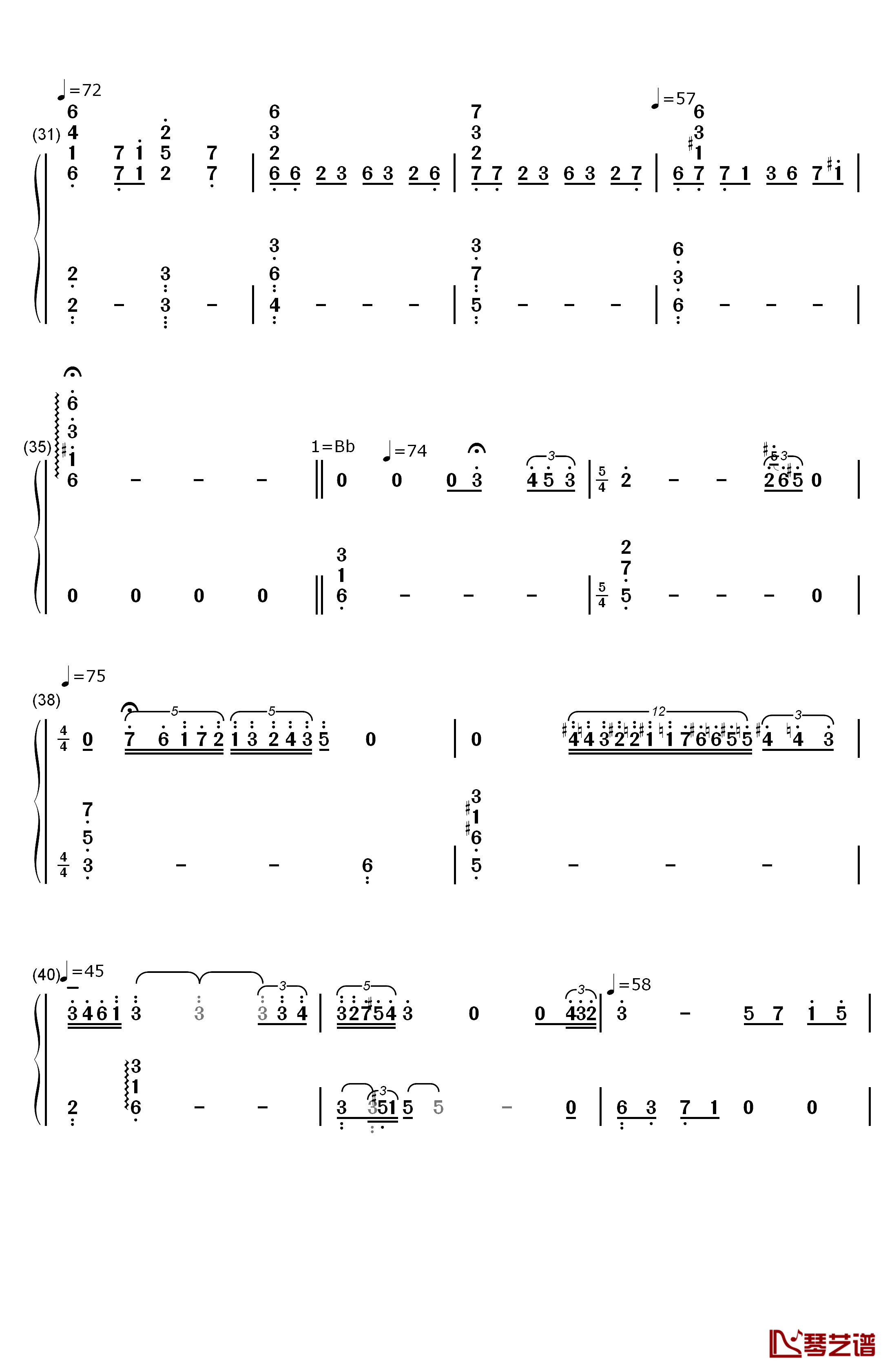 帰らざる日々钢琴简谱-数字双手-久石让 宫崎骏3