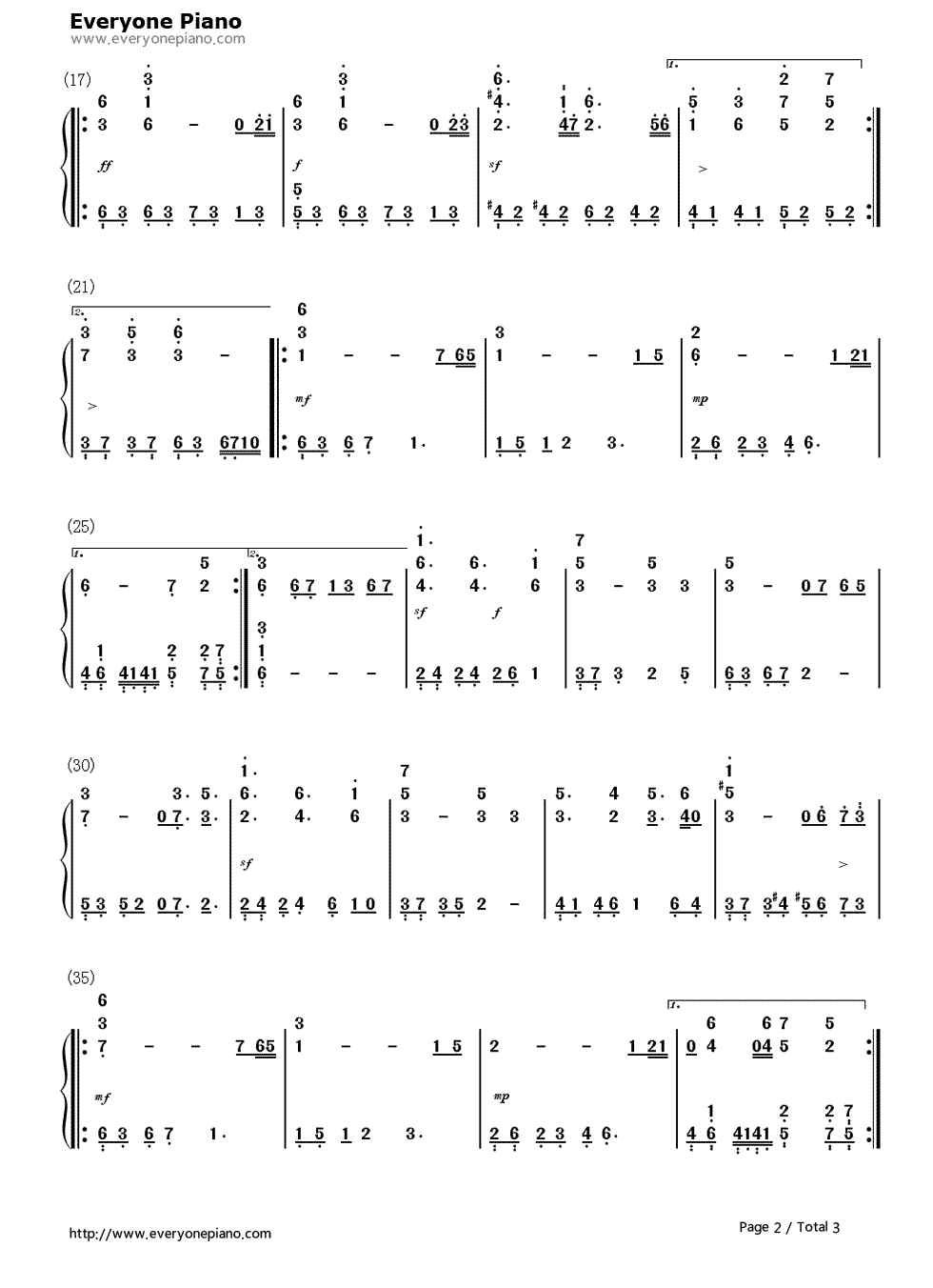 宁次之死钢琴简谱-数字双手-未知2