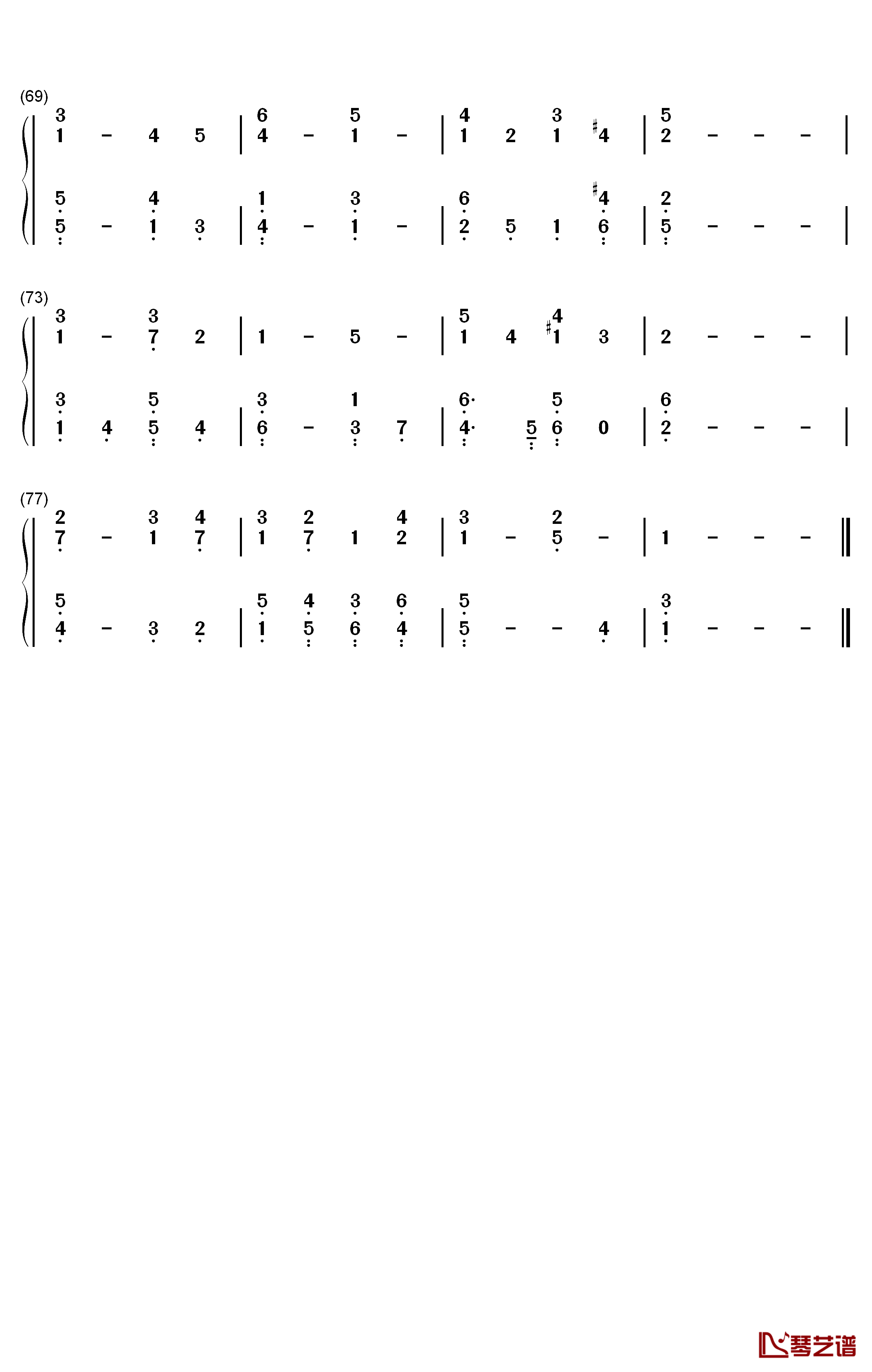 Abide with Me钢琴简谱-数字双手-William Henry Monk4