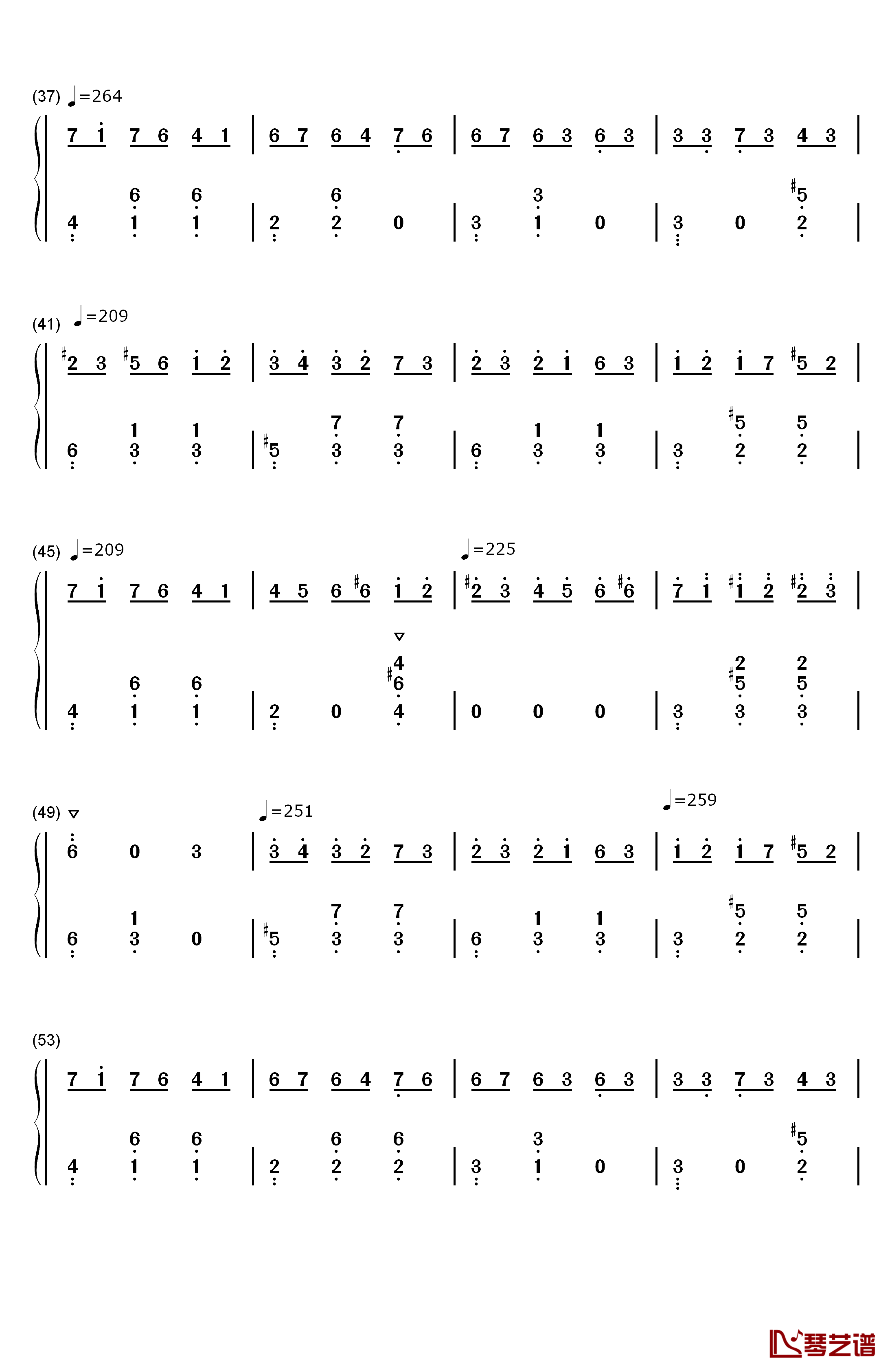 升C小调圆舞曲钢琴简谱-数字双手-肖邦3