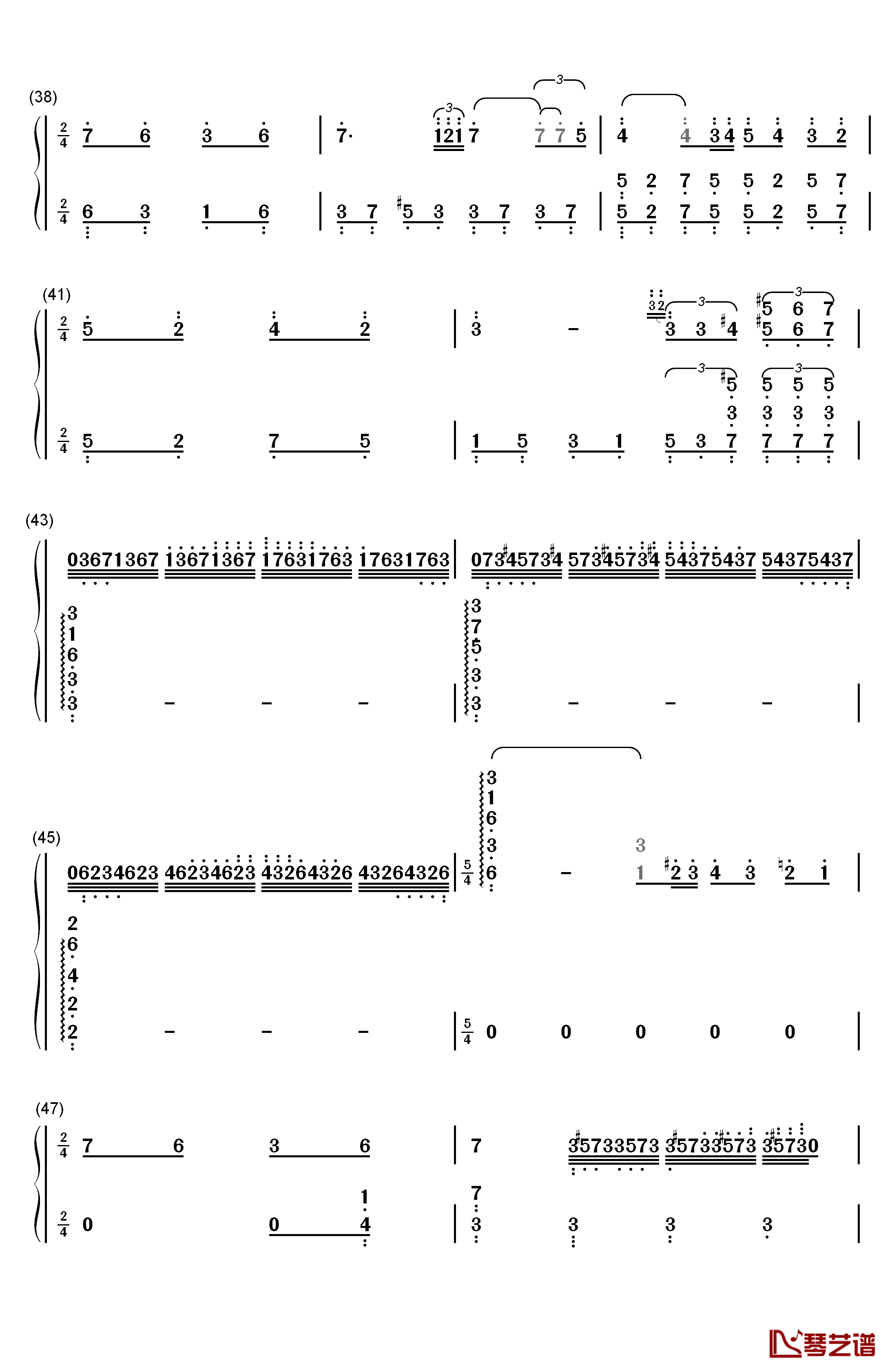 爱的协奏曲钢琴简谱-数字双手-理查德.克莱德曼3