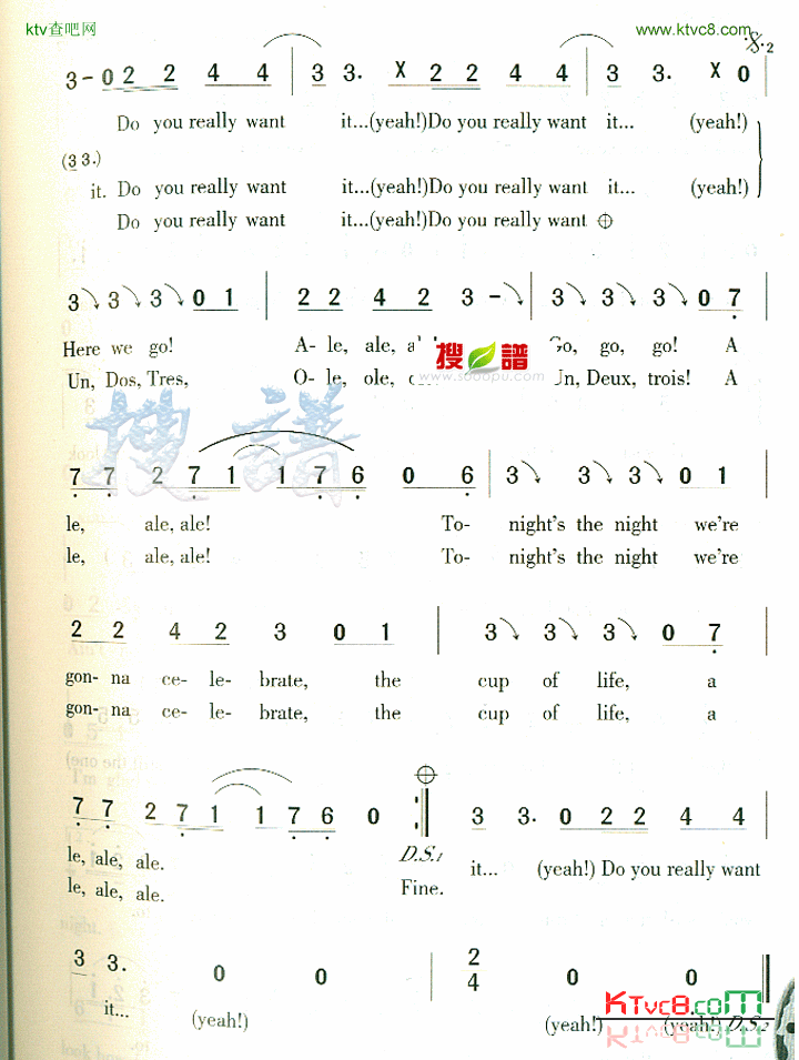 TheCupOfLife简谱1