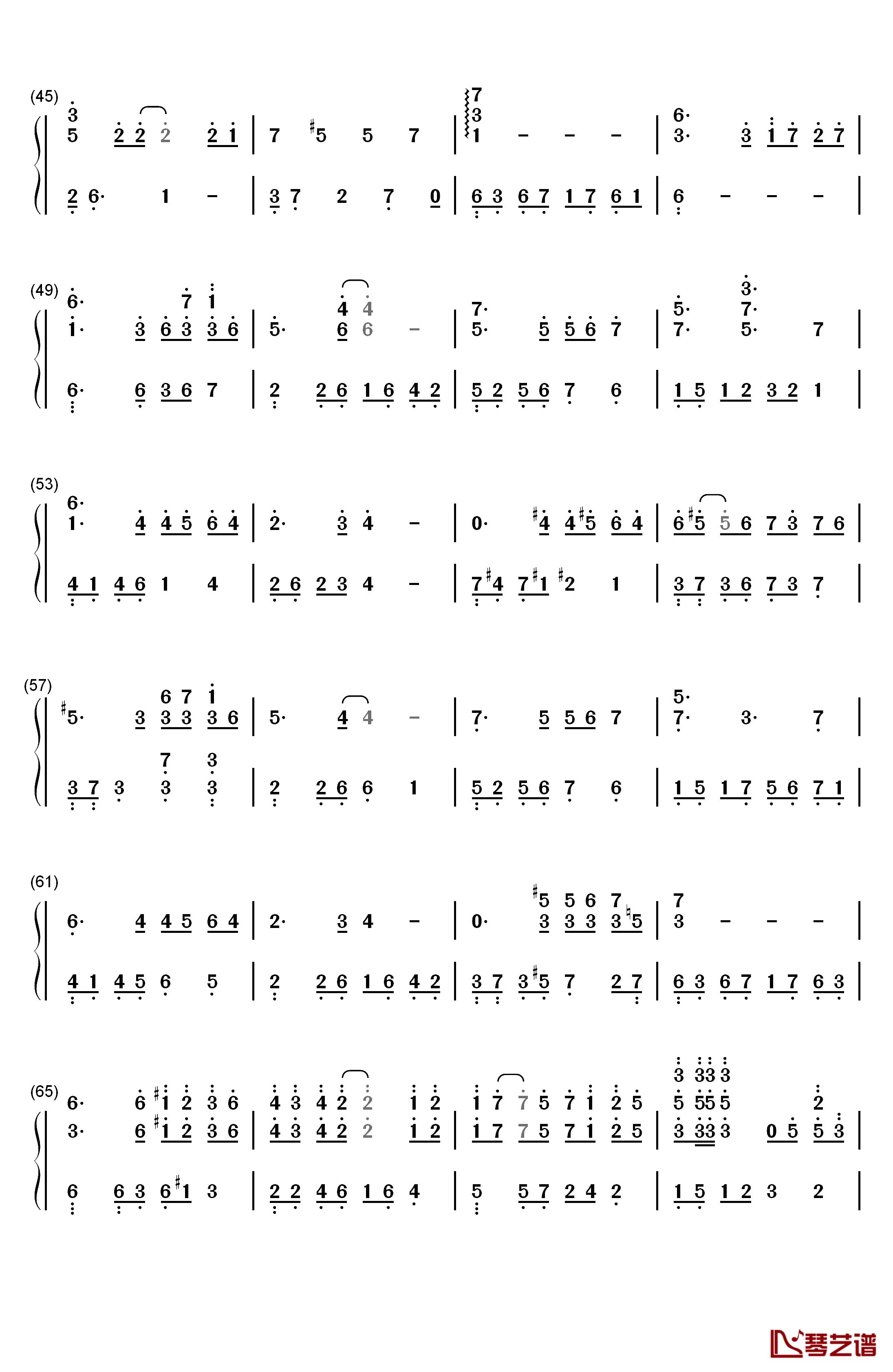 车站钢琴简谱-数字双手-李健3