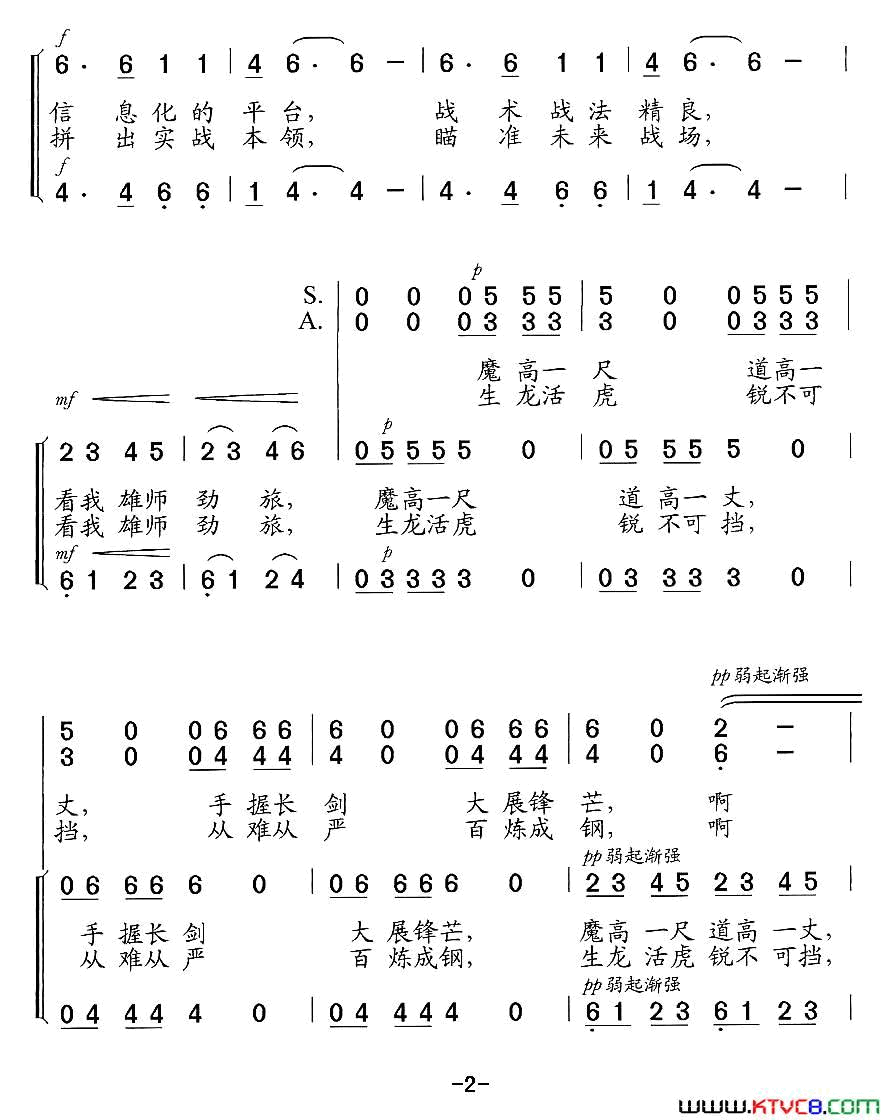 红军·蓝军合唱简谱1
