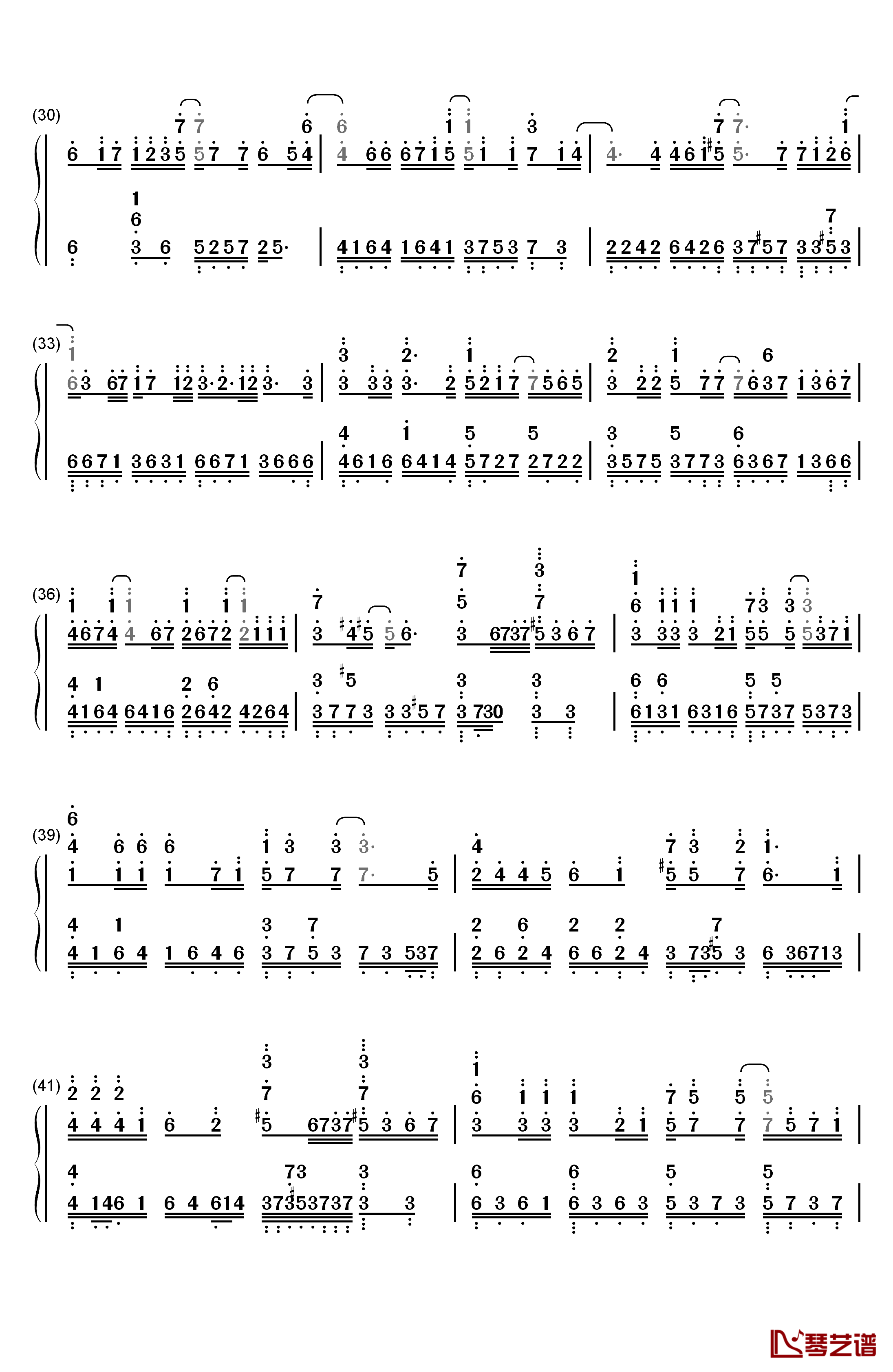 电灯胆钢琴简谱-数字双手-邓丽欣3