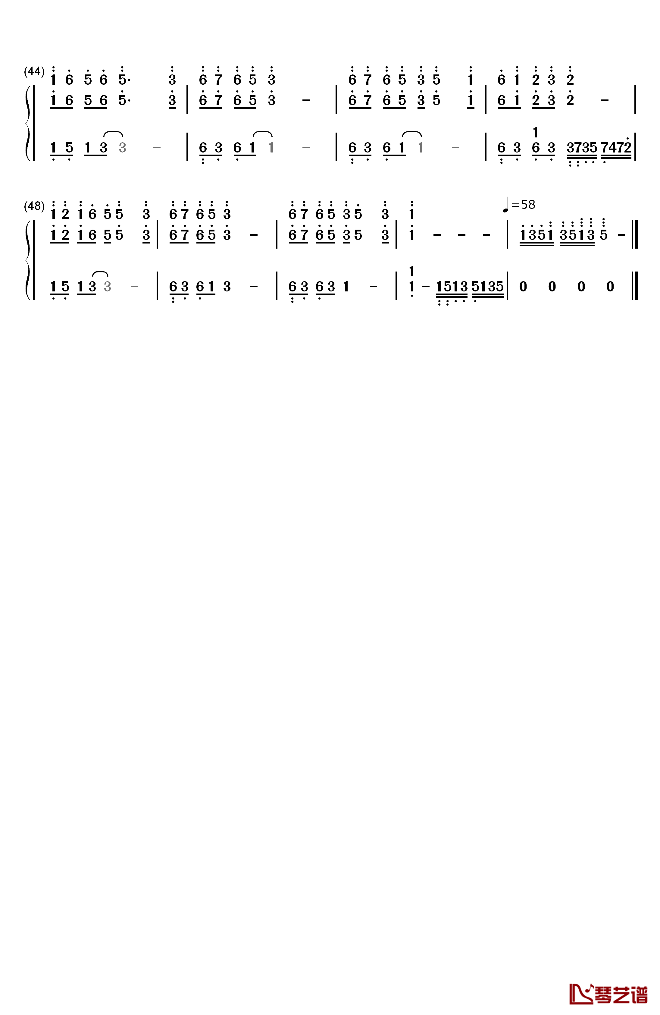 爱江山更爱美人钢琴简谱-数字双手-李丽芬3