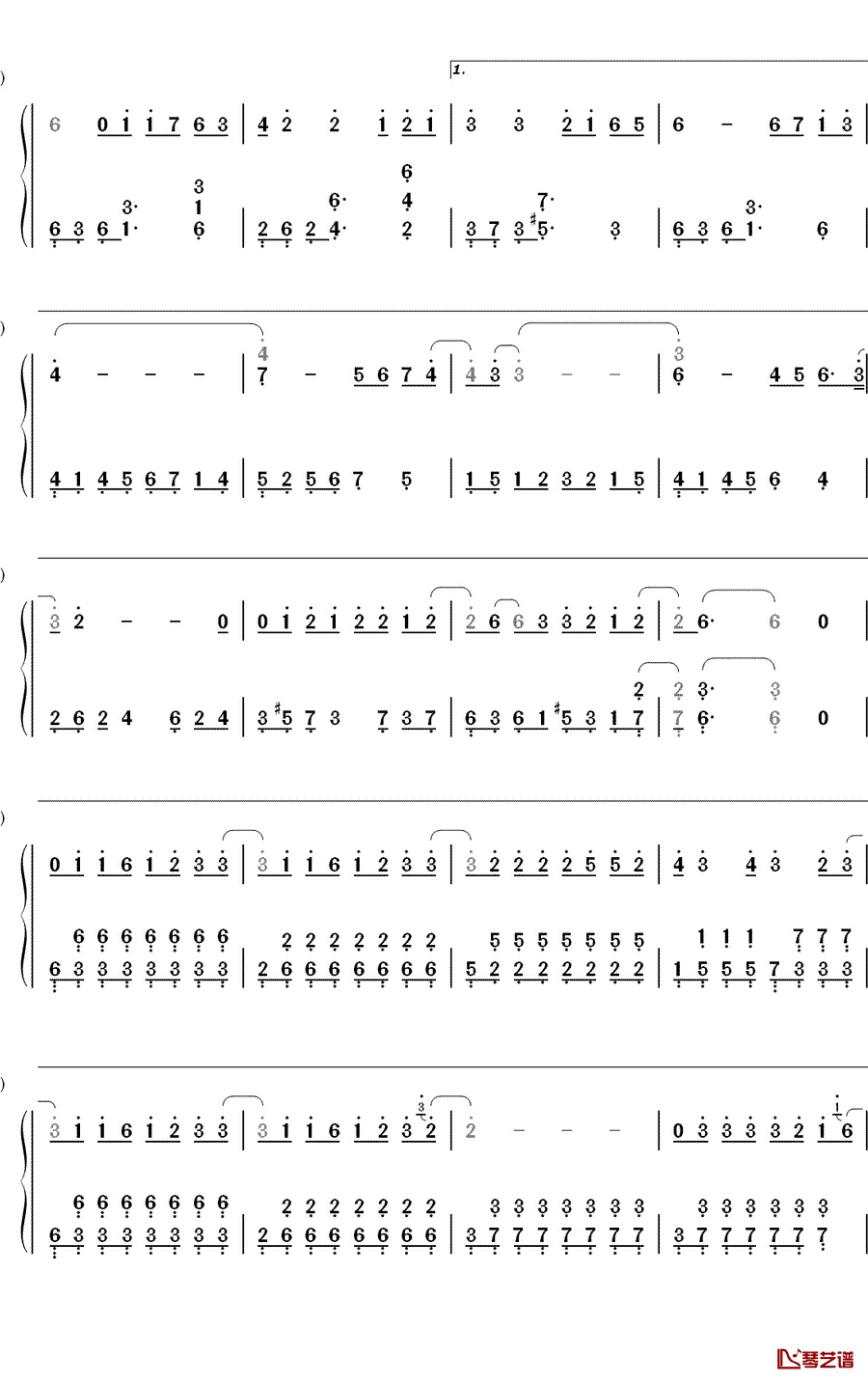 黑暗骑士钢琴简谱-数字双手-林俊杰2