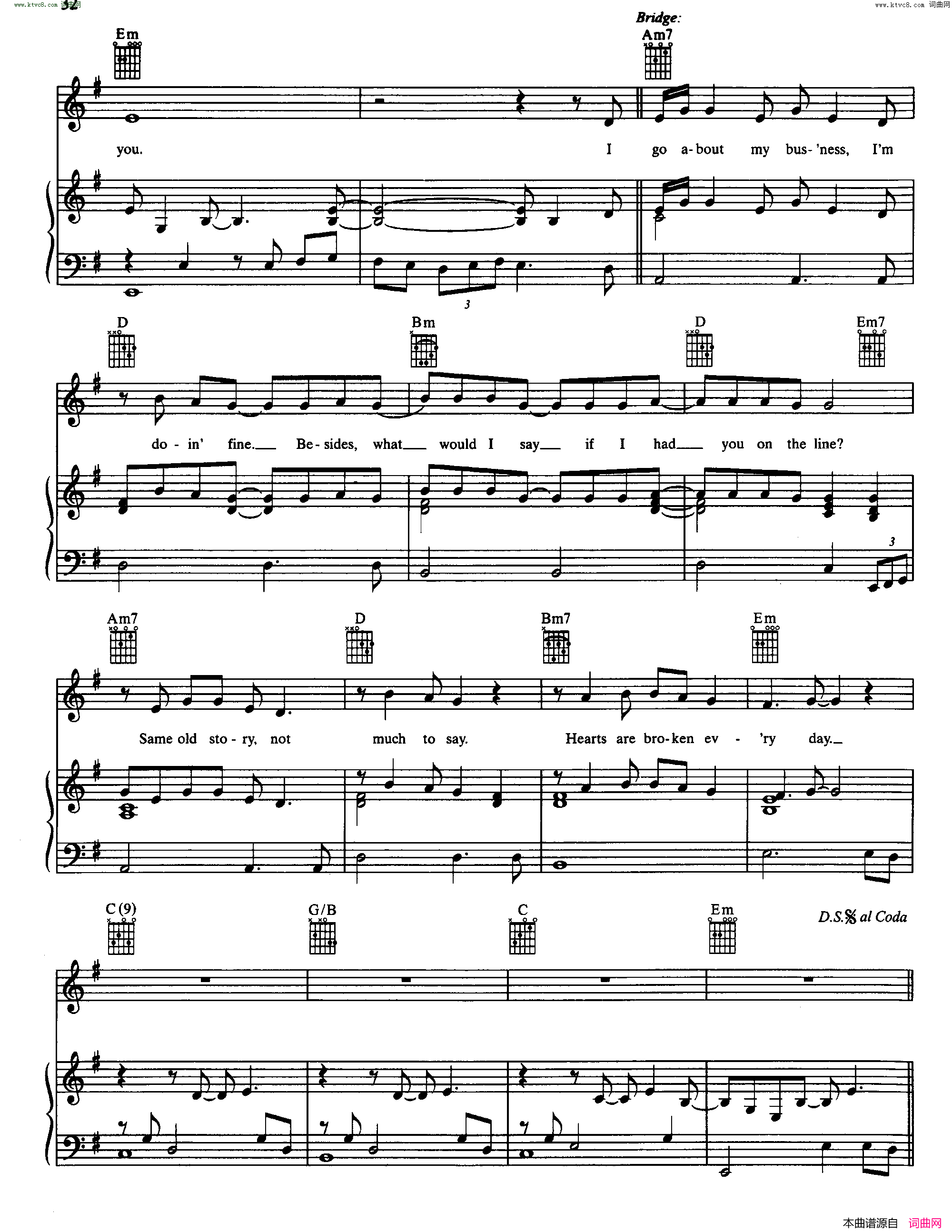 You Were Meant For Me歌曲 人声吉他钢琴谱简谱1