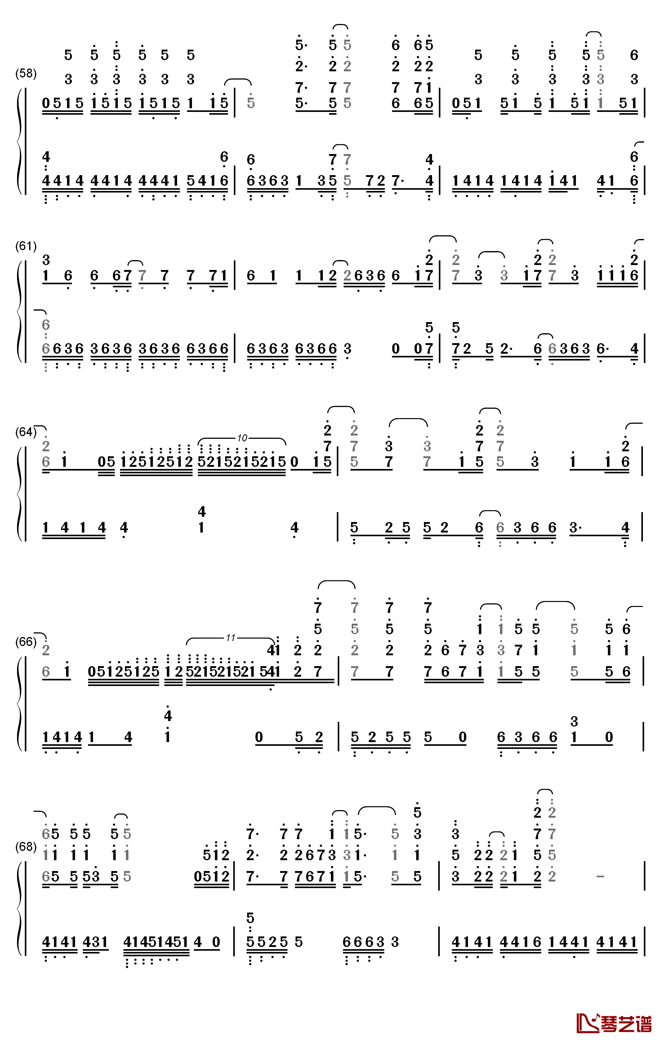 World End钢琴简谱-数字双手-FLOW6