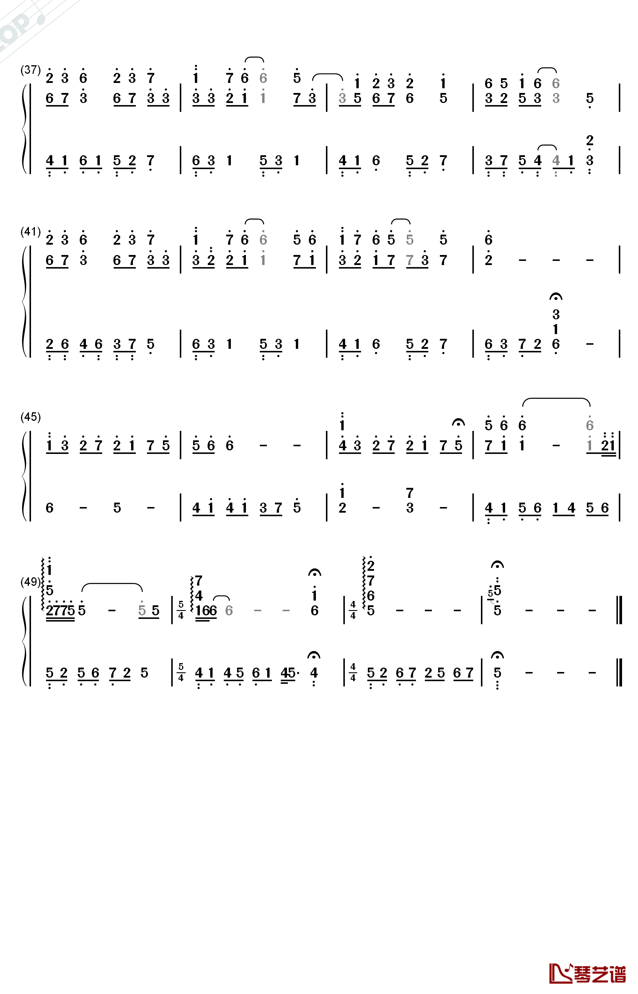 桜钢琴简谱-数字双手-経田康子3