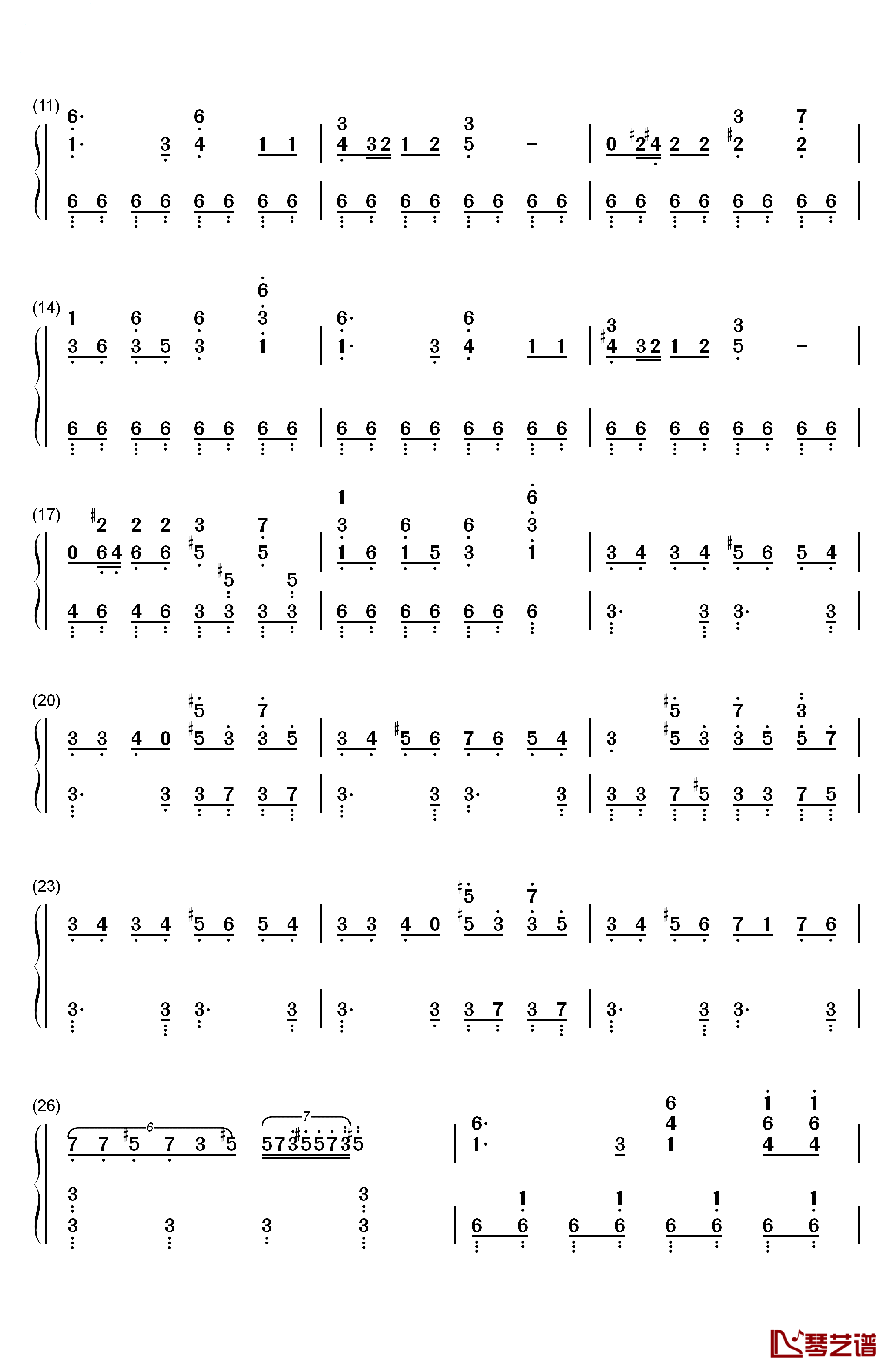 恋は浑沌の隷也钢琴简谱-数字双手-田中秀2