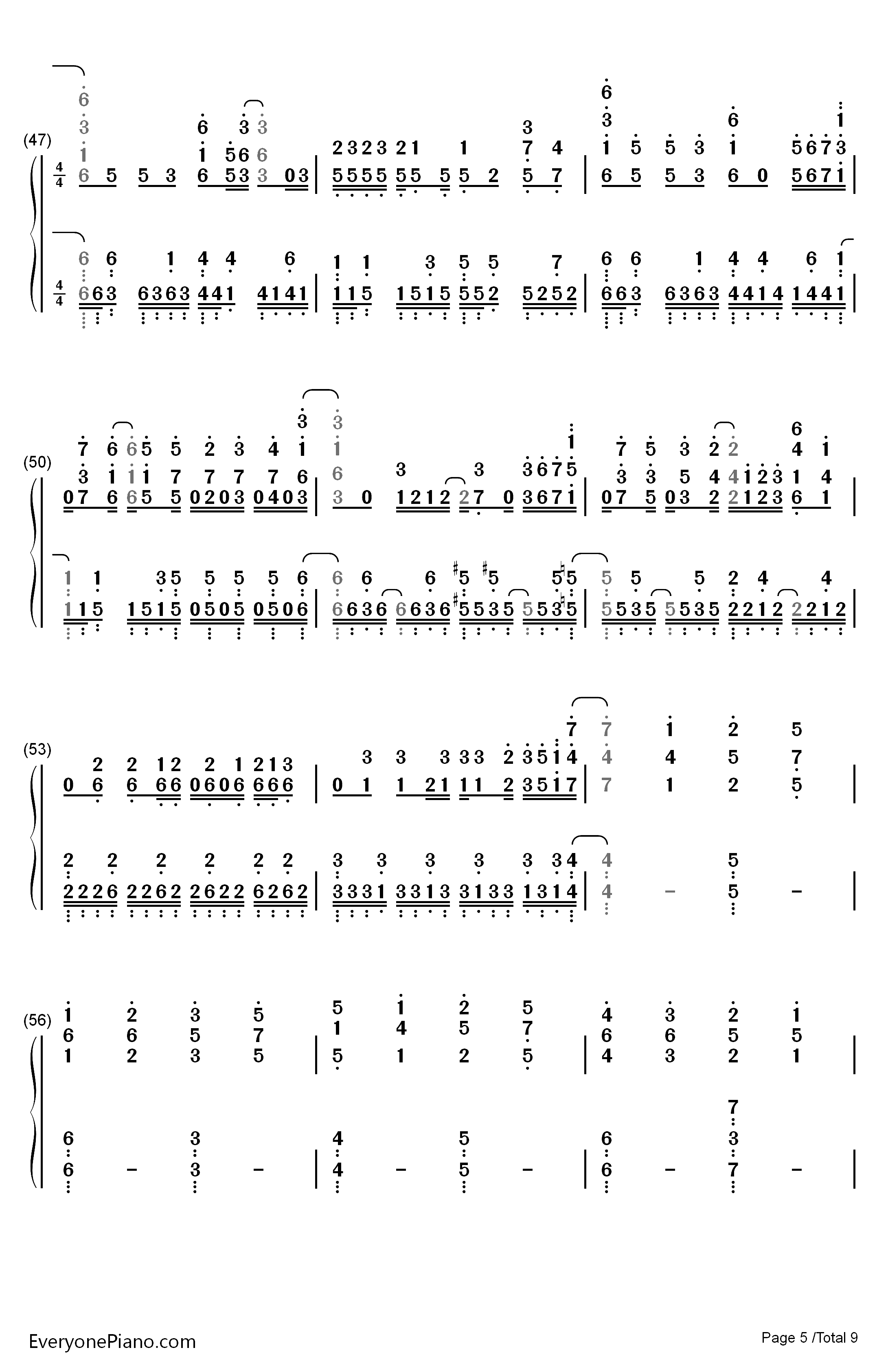 ADAMAS钢琴简谱-数字双手-LiSA5