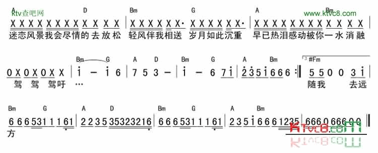 自由飞翔简谱+和弦简谱-凤凰传奇演唱1
