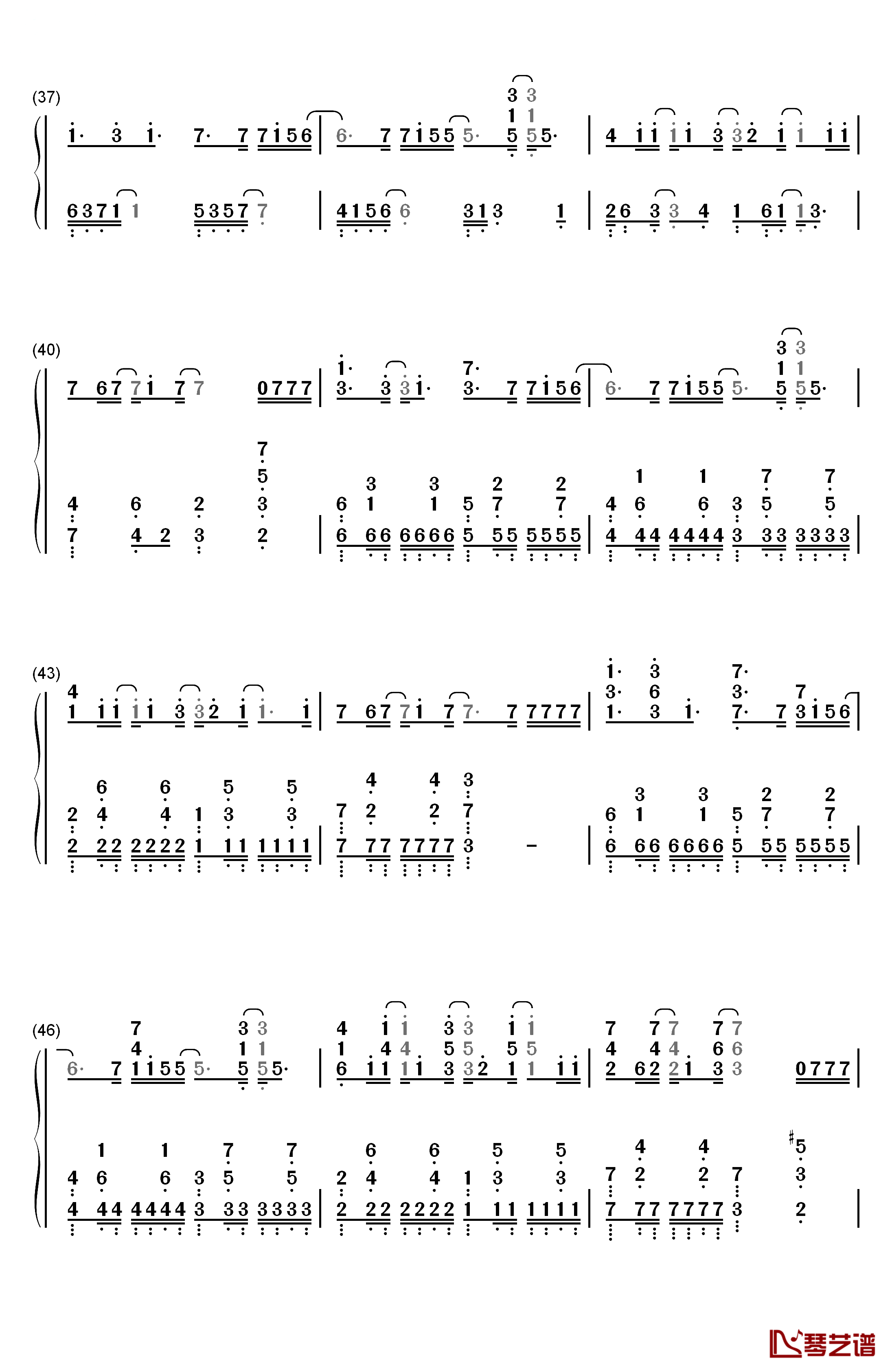 幻听钢琴简谱-数字双手-张在寅4