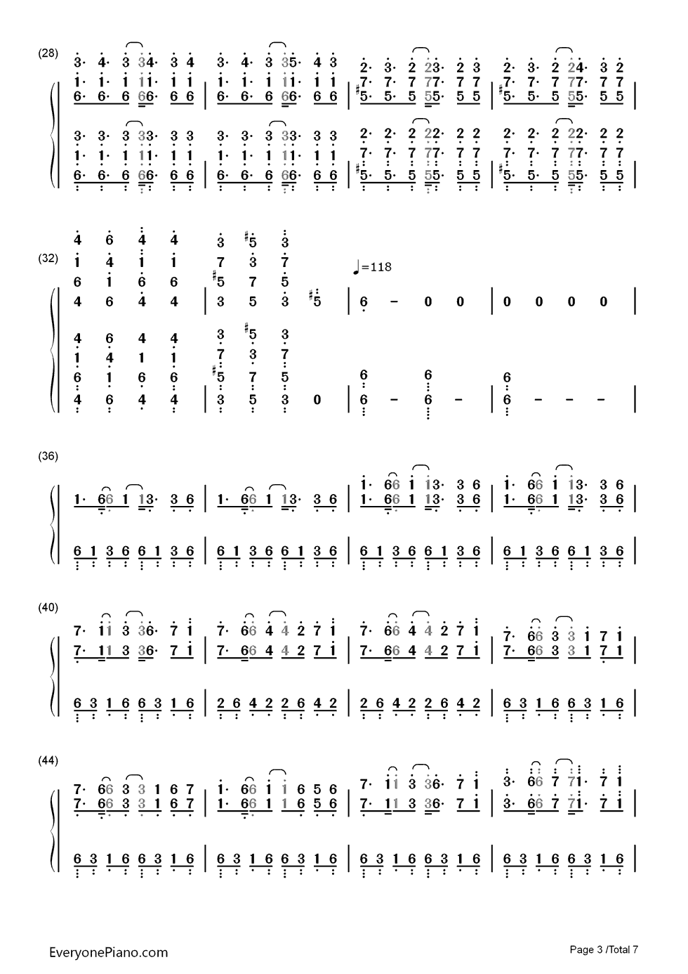 古巴钢琴简谱-数字双手-马克西姆3