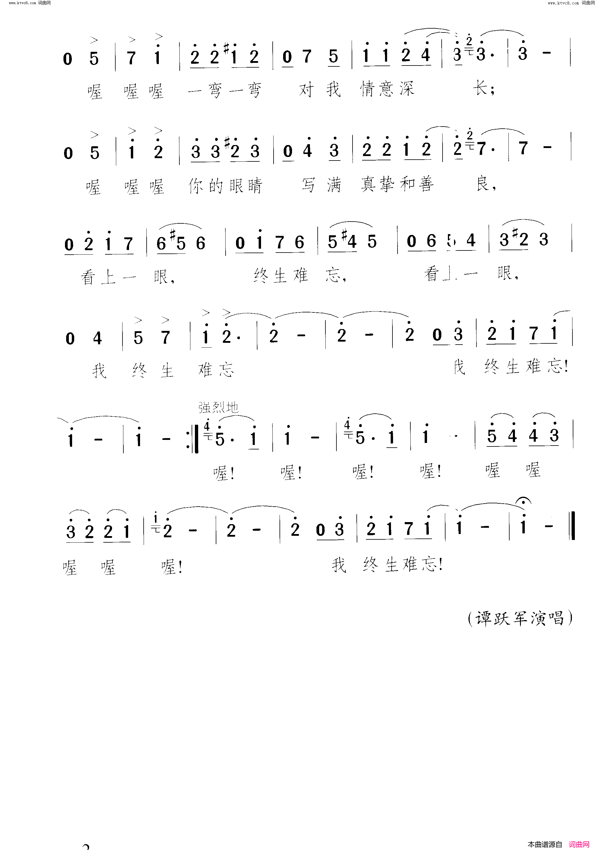 不要以为你很漂亮简谱1