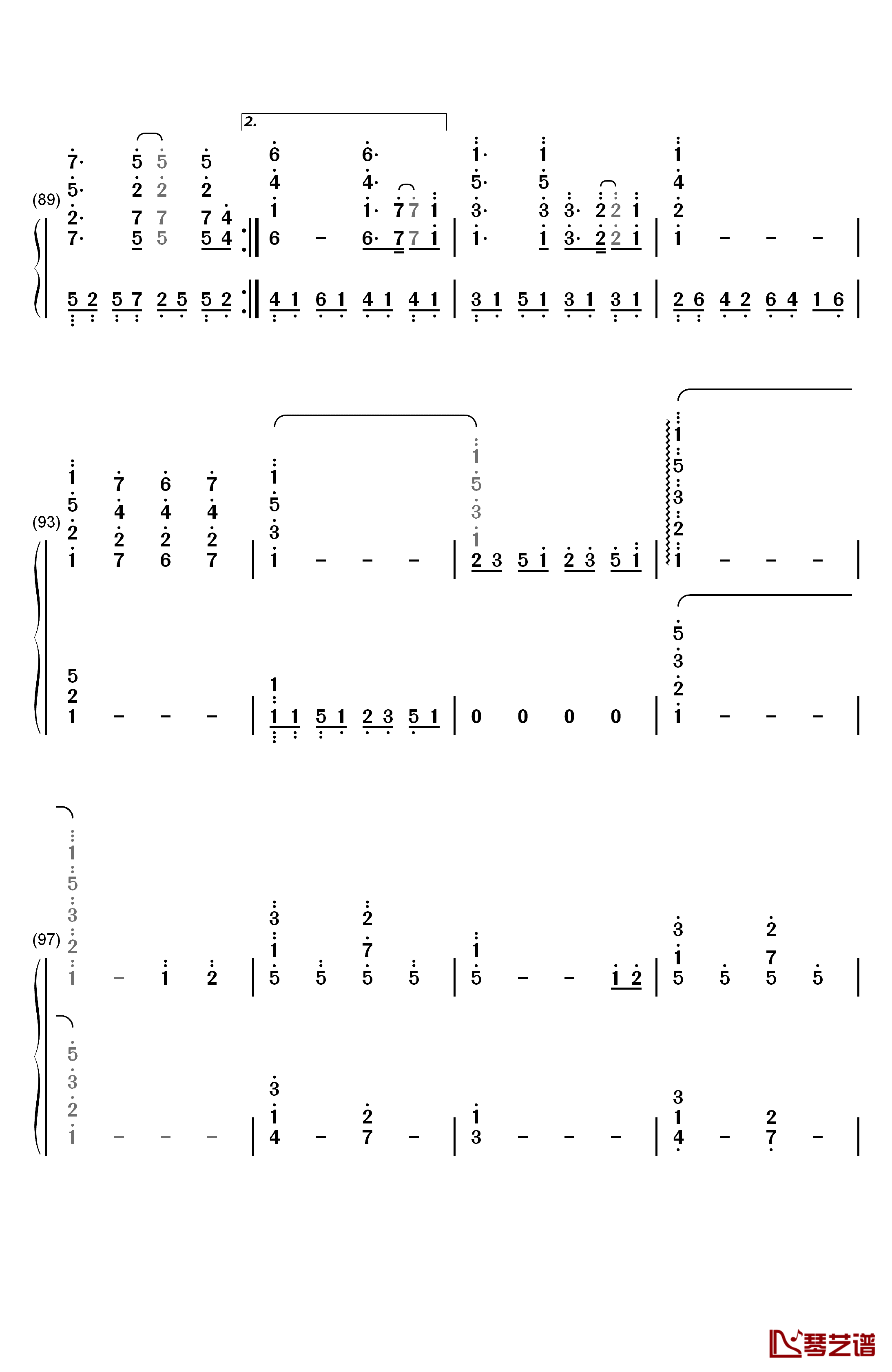 TAKUMI/匠钢琴简谱-数字双手-松谷卓5