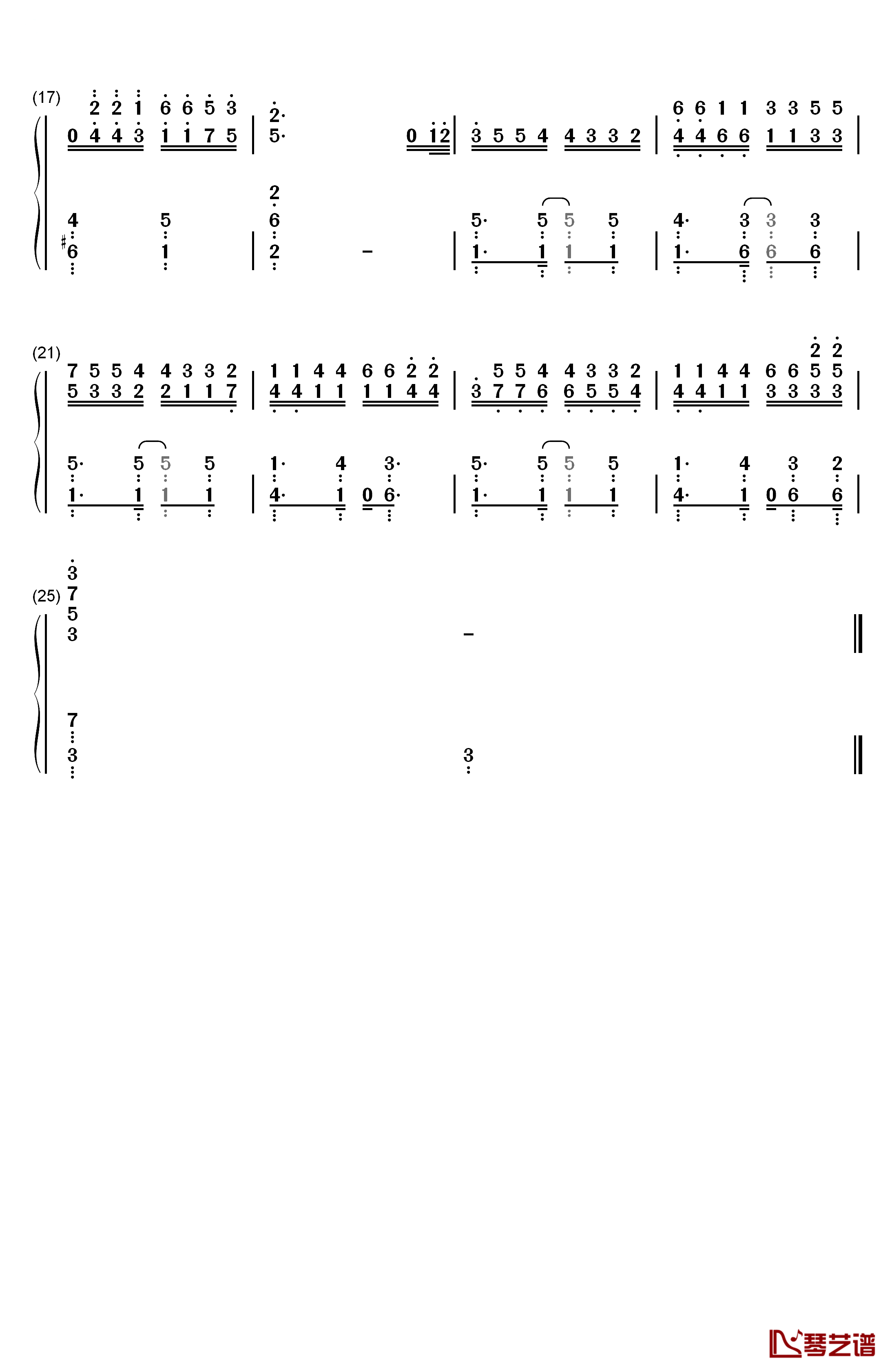 Twilight钢琴简谱-数字双手-Shirley. R2