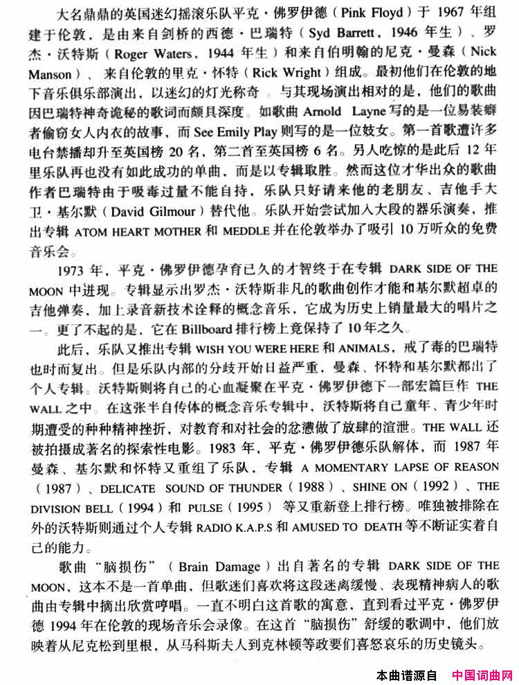 BrainDamage脑损伤Brain Damage脑损伤简谱1