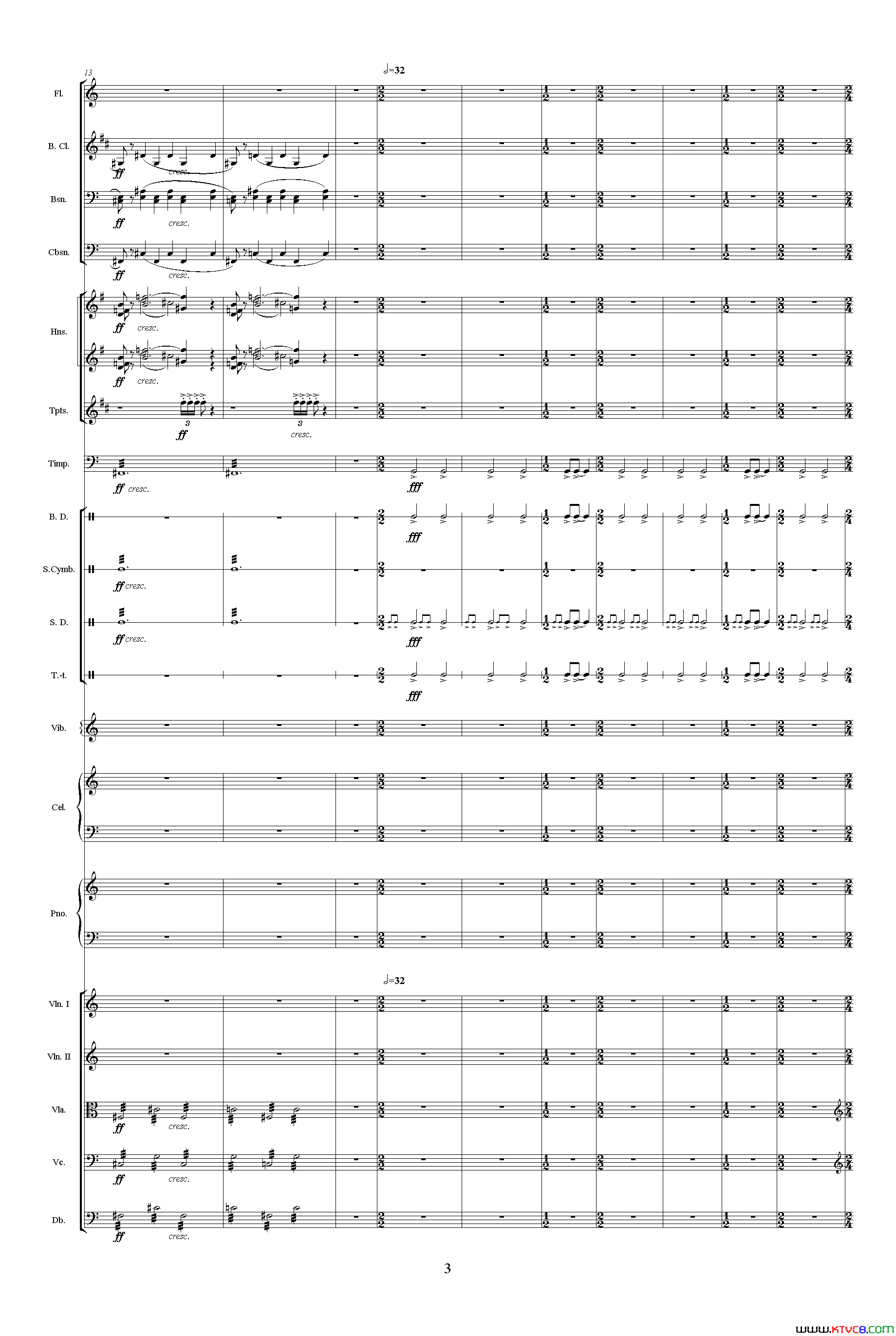 广州起义与逃亡《中山颂·交响组曲》之二交响乐队总谱简谱1