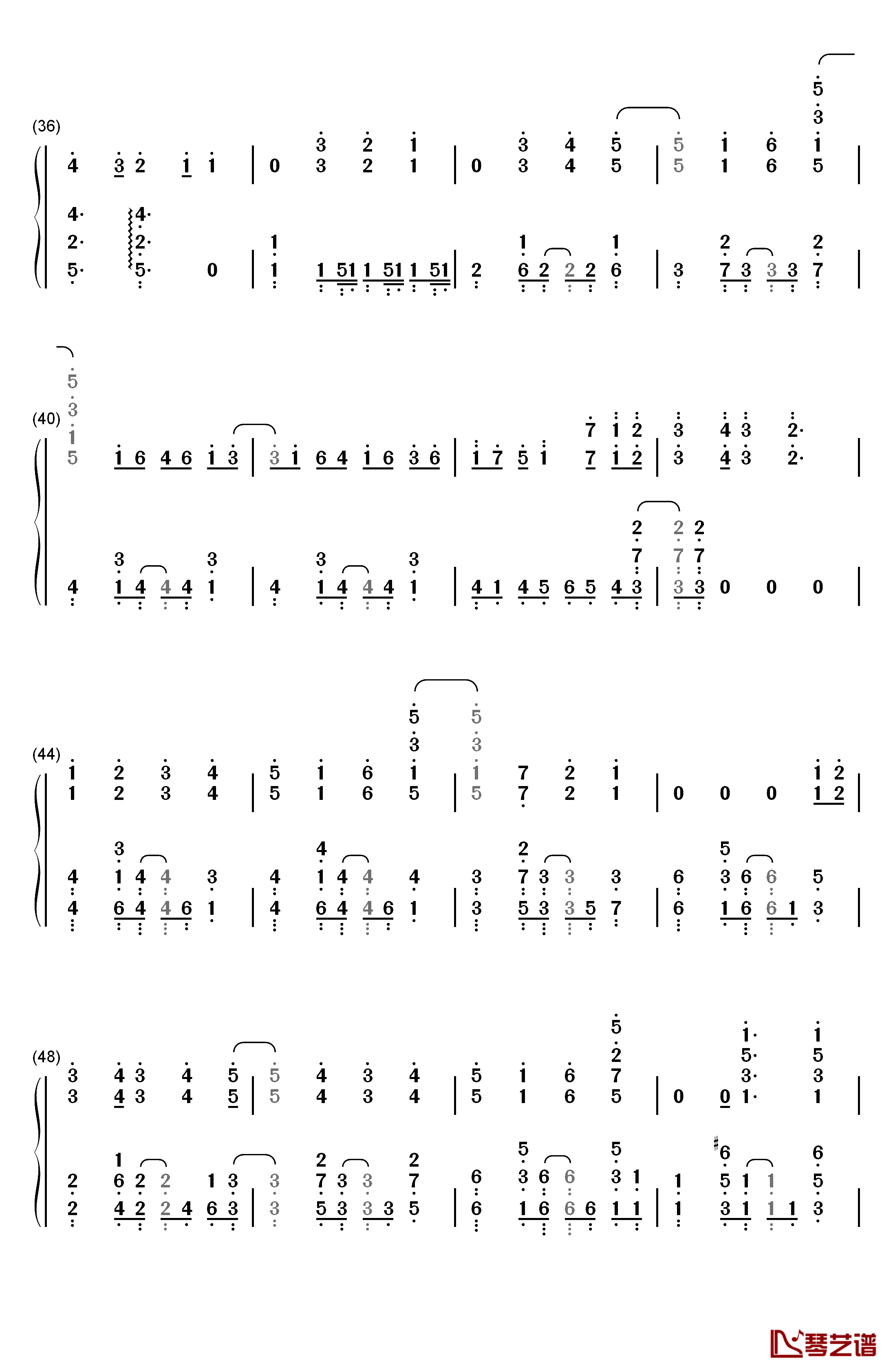 春拟き钢琴简谱-数字双手-やなぎなぎ3