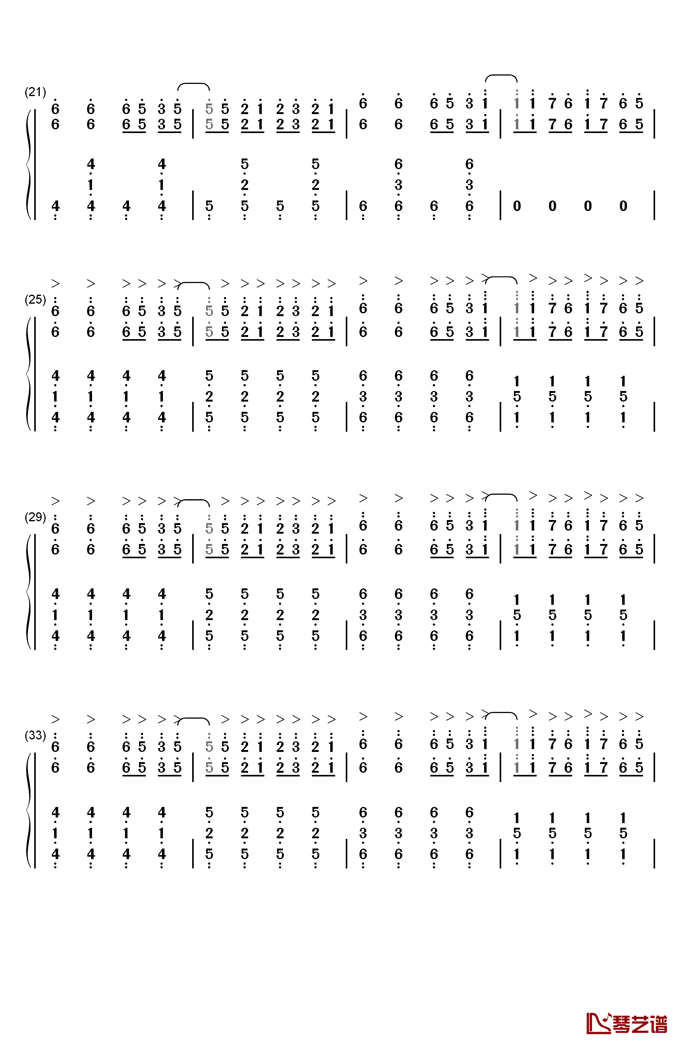 Horizon钢琴简谱-数字双手-Janji2