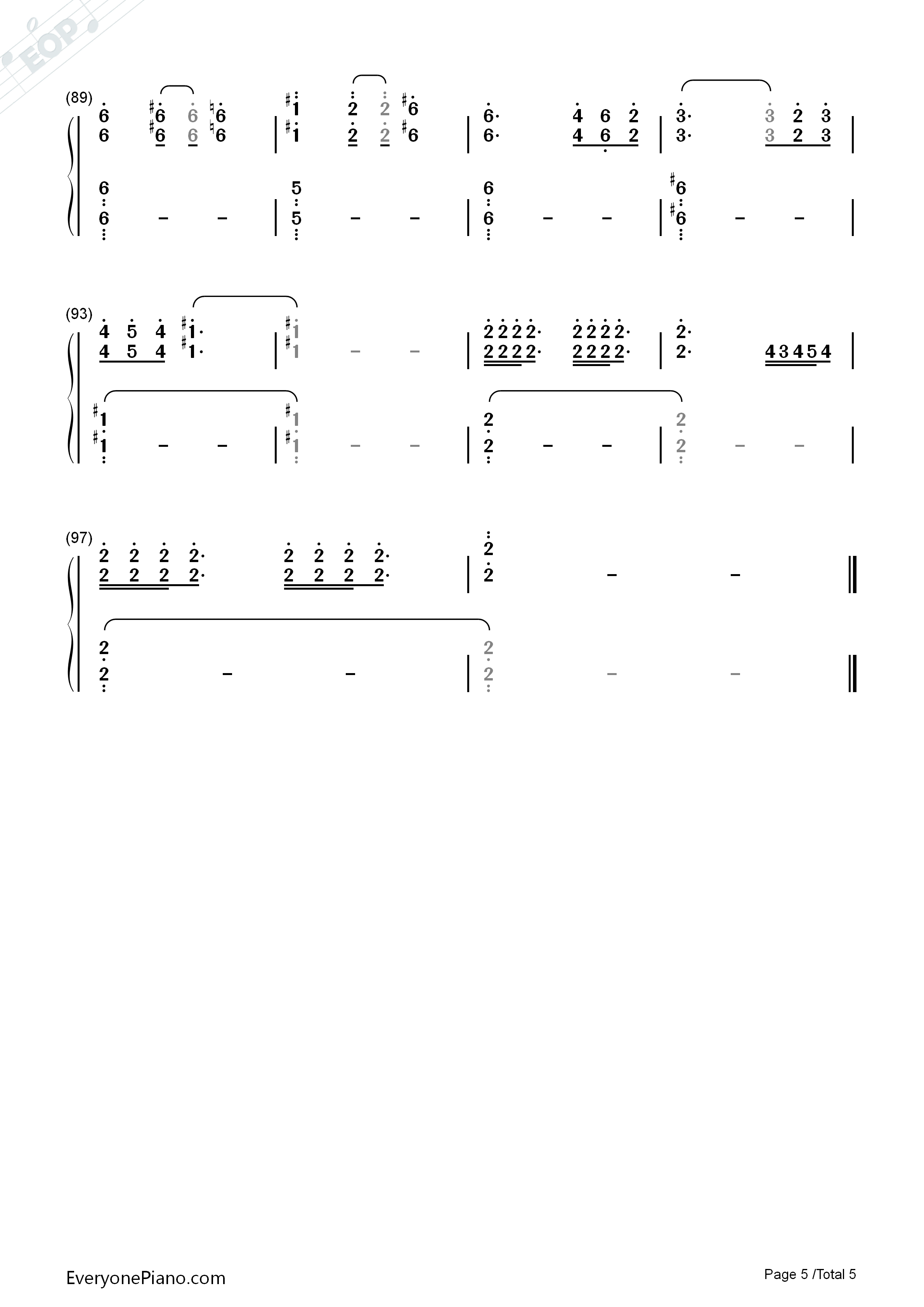 长城守卫军钢琴简谱-王者荣耀演唱5