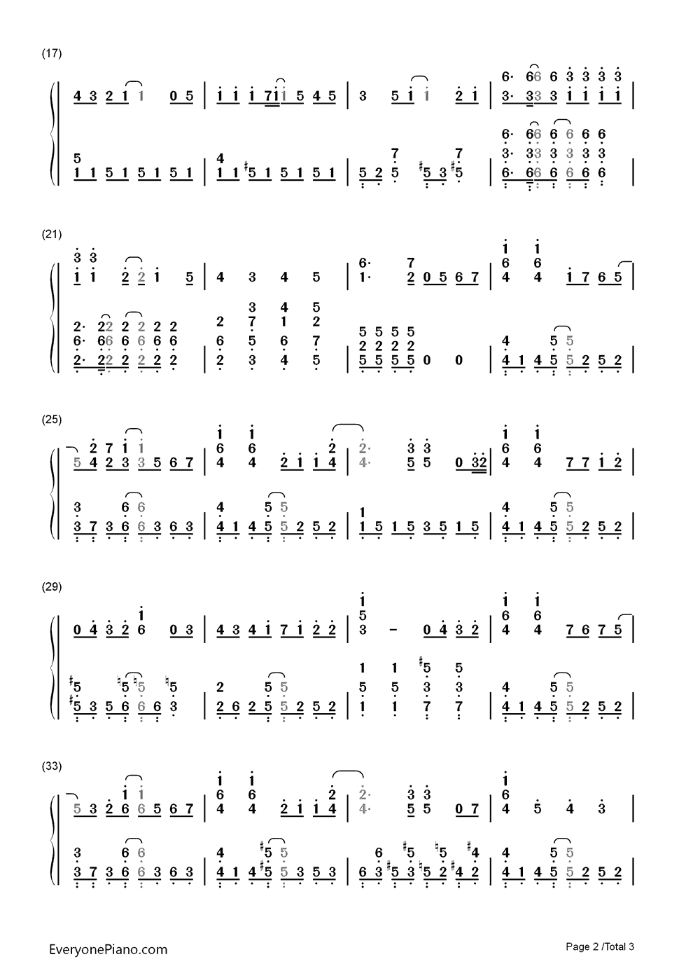 おかえり钢琴简谱-数字双手-小岩井小鸟  村川梨衣  佐仓绫音  阿澄佳奈2